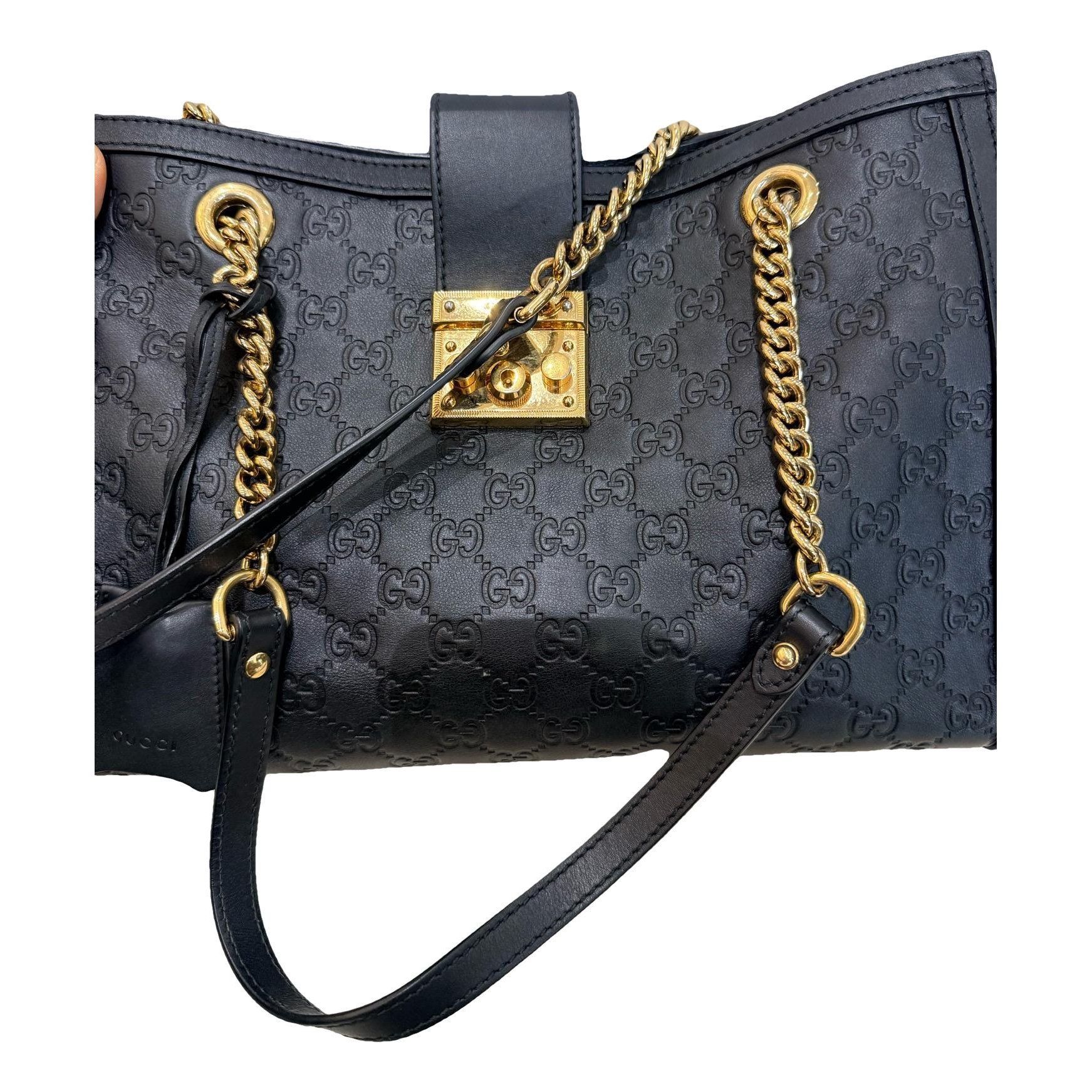 Padlock pony-style calfskin handbag