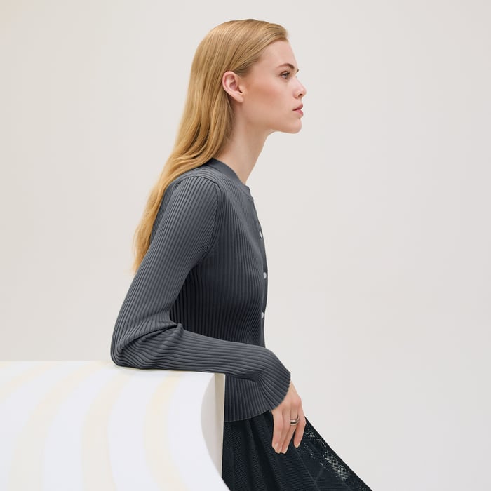 Bleu Noir Buttoned Cardigan