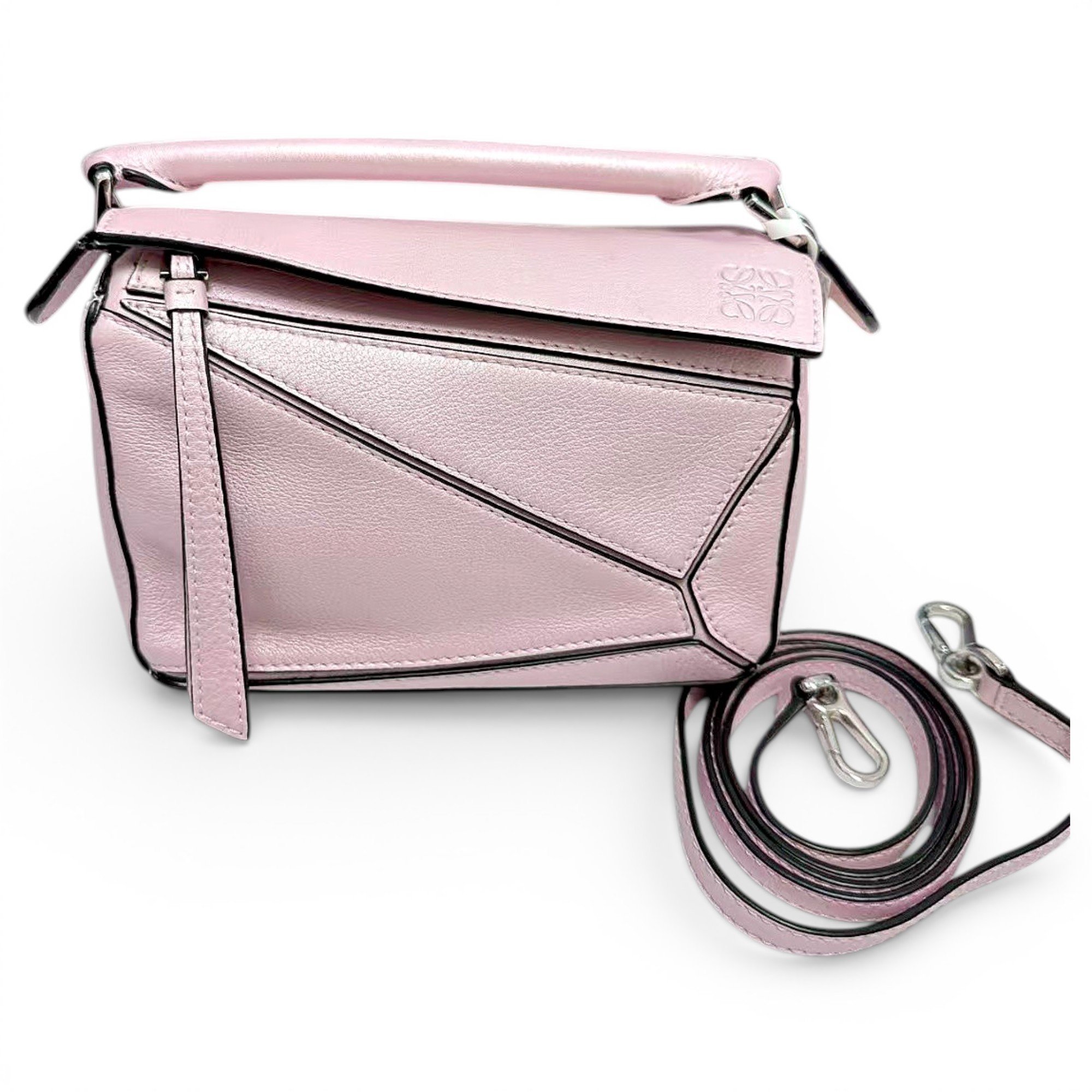 Puzzle leather handbag