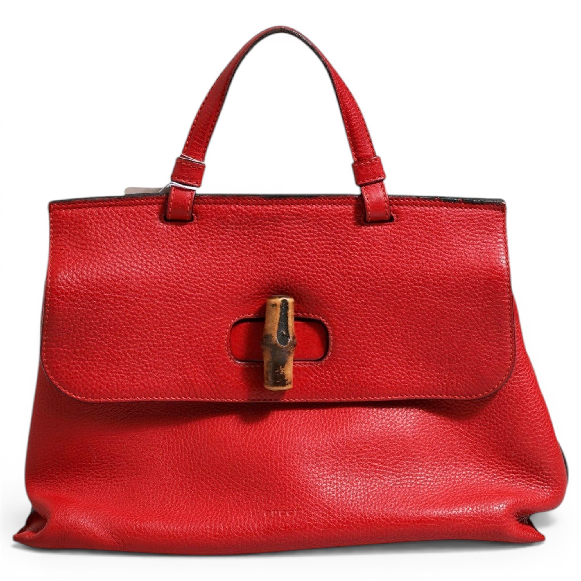 Bamboo Top Handle leather handbag