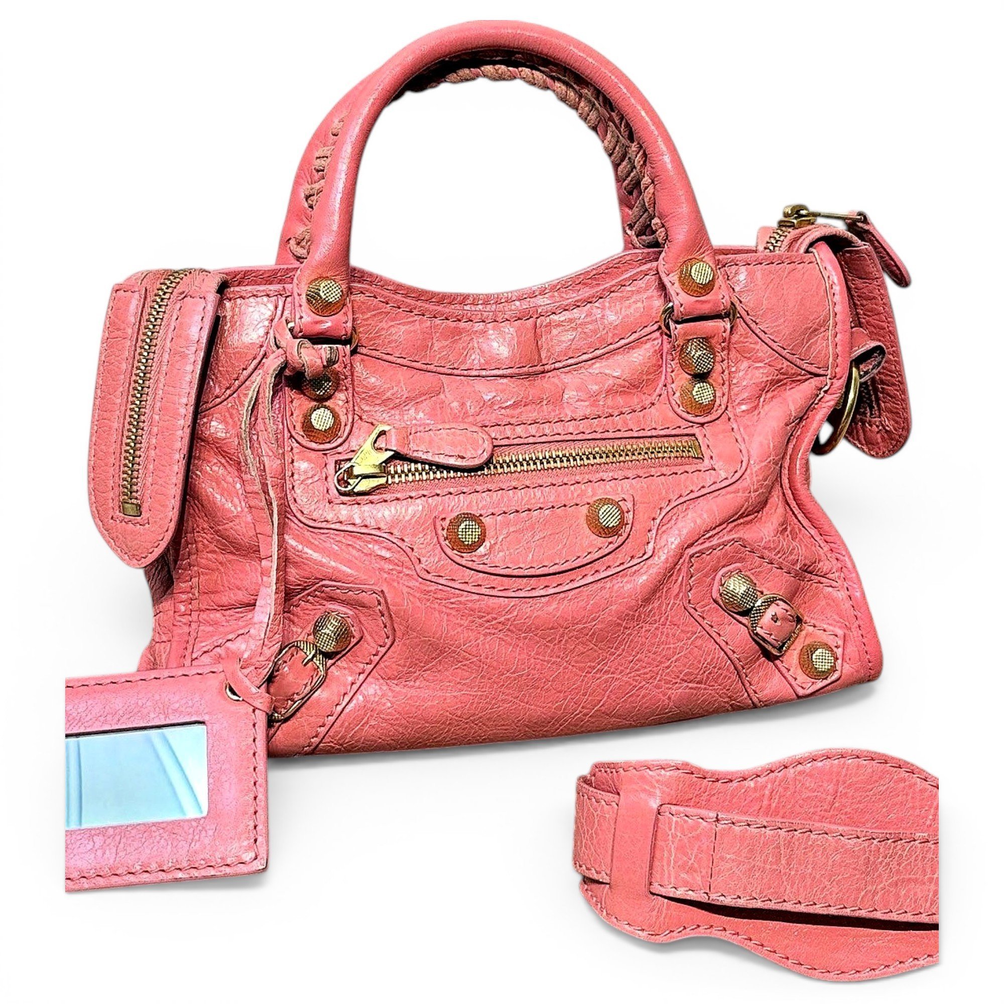 City leather handbag