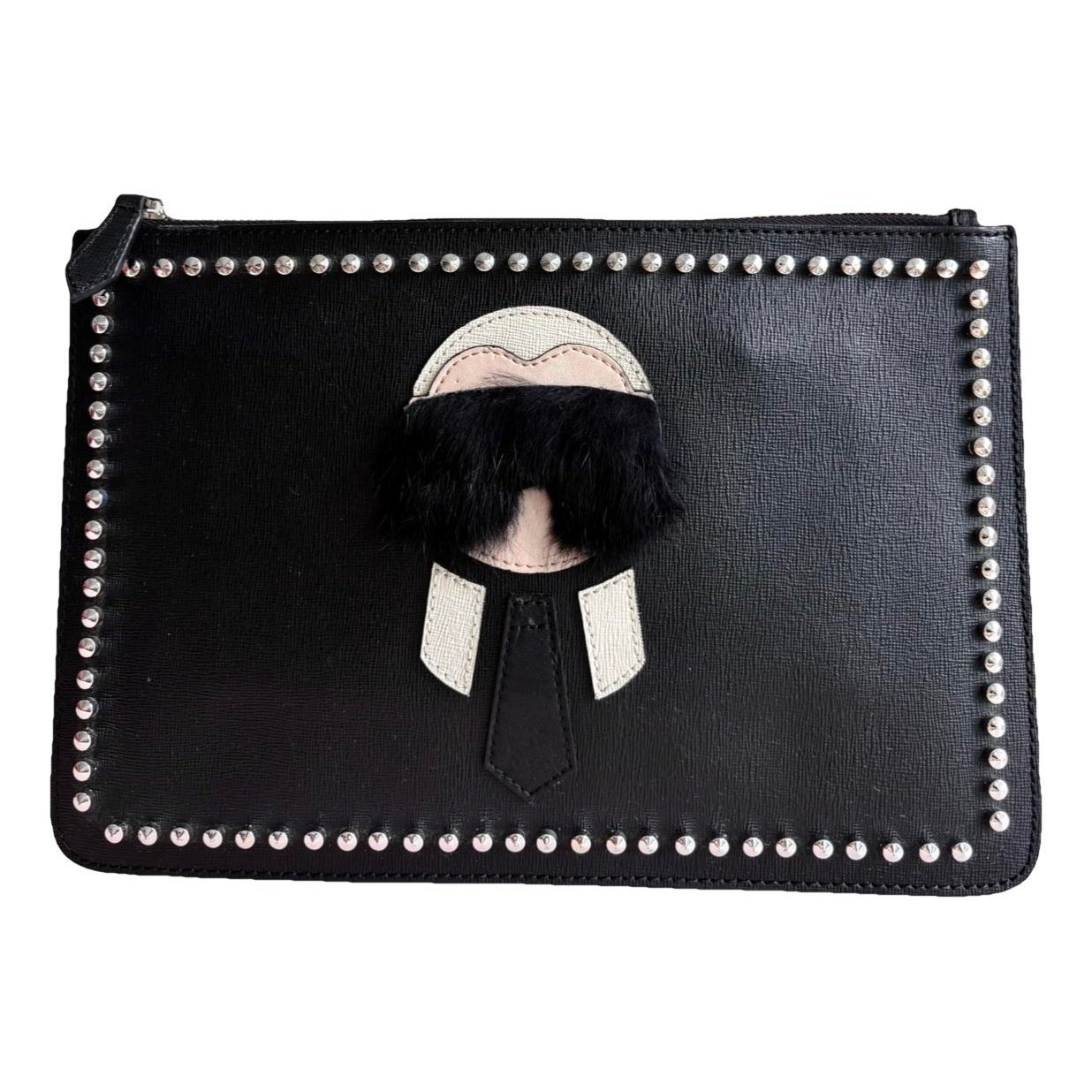 Baguette leather clutch bag