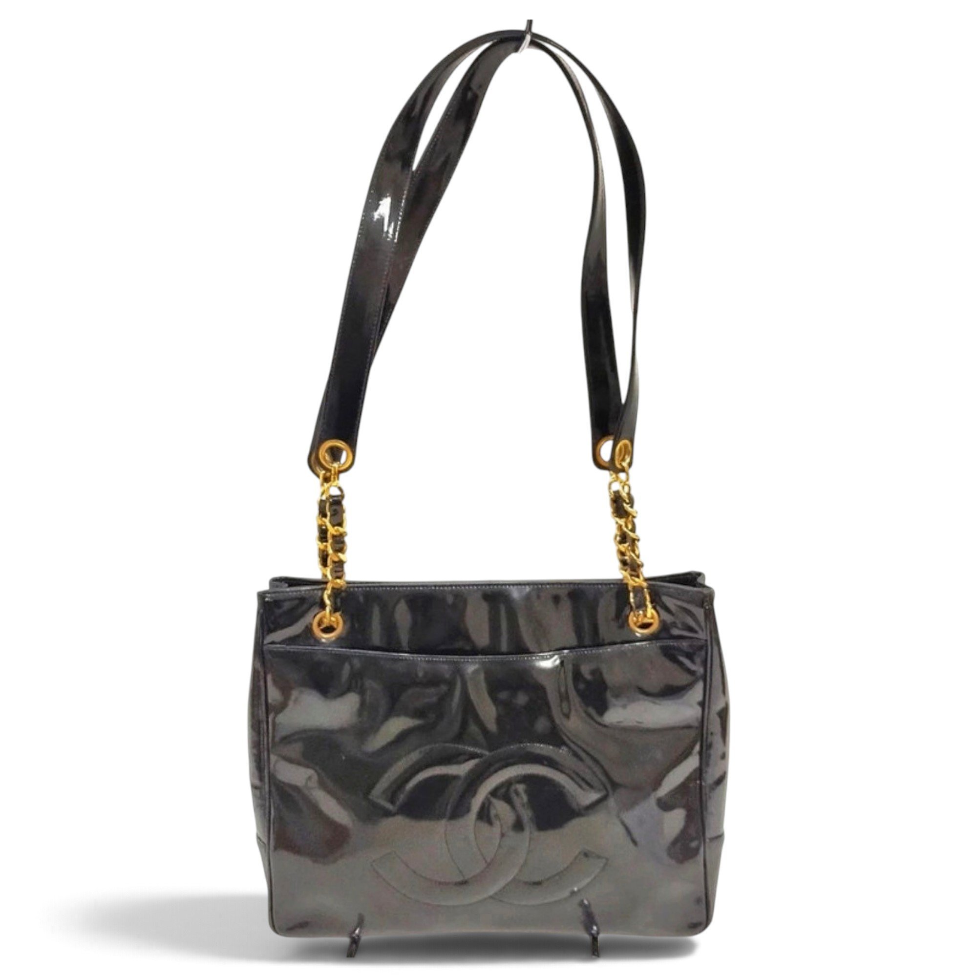 Patent leather tote