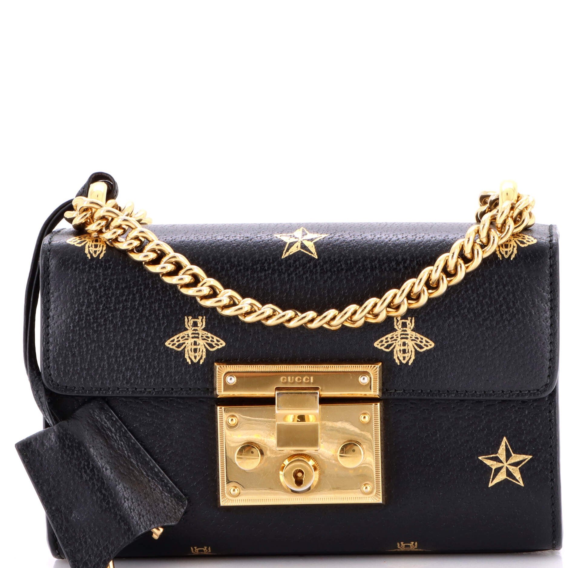 Gucci Padlock Shoulder Bag Printed Leather Small