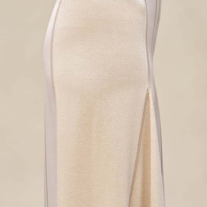 Blanc Nacre "Brides De Gala Gold" Long Skirt With Slit