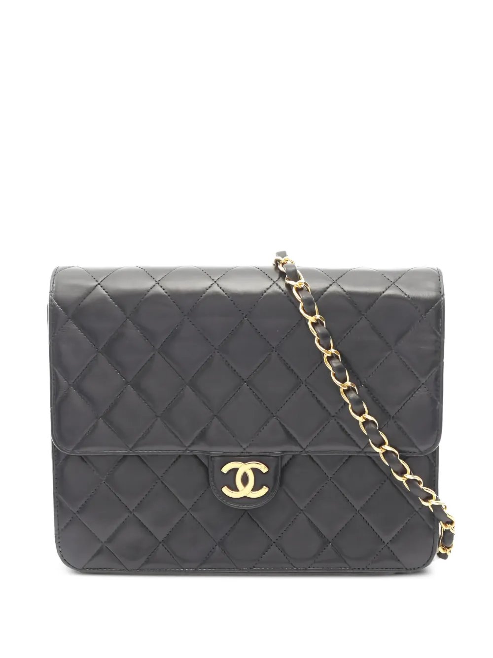 Matelassé single flap shoulder bag