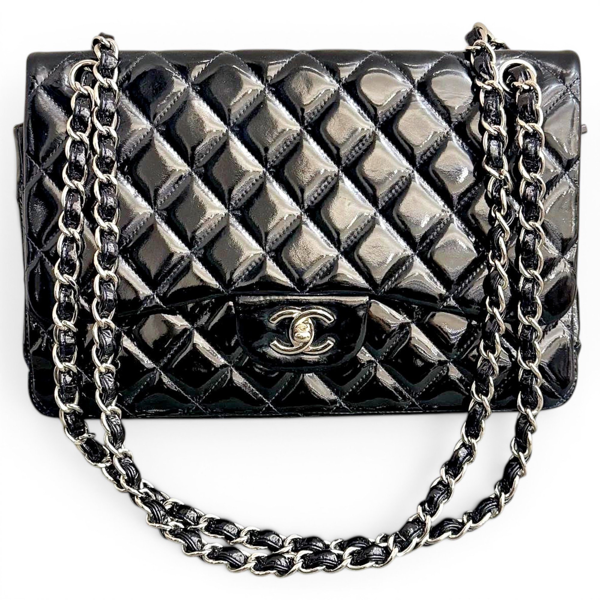 Patent leather handbag
