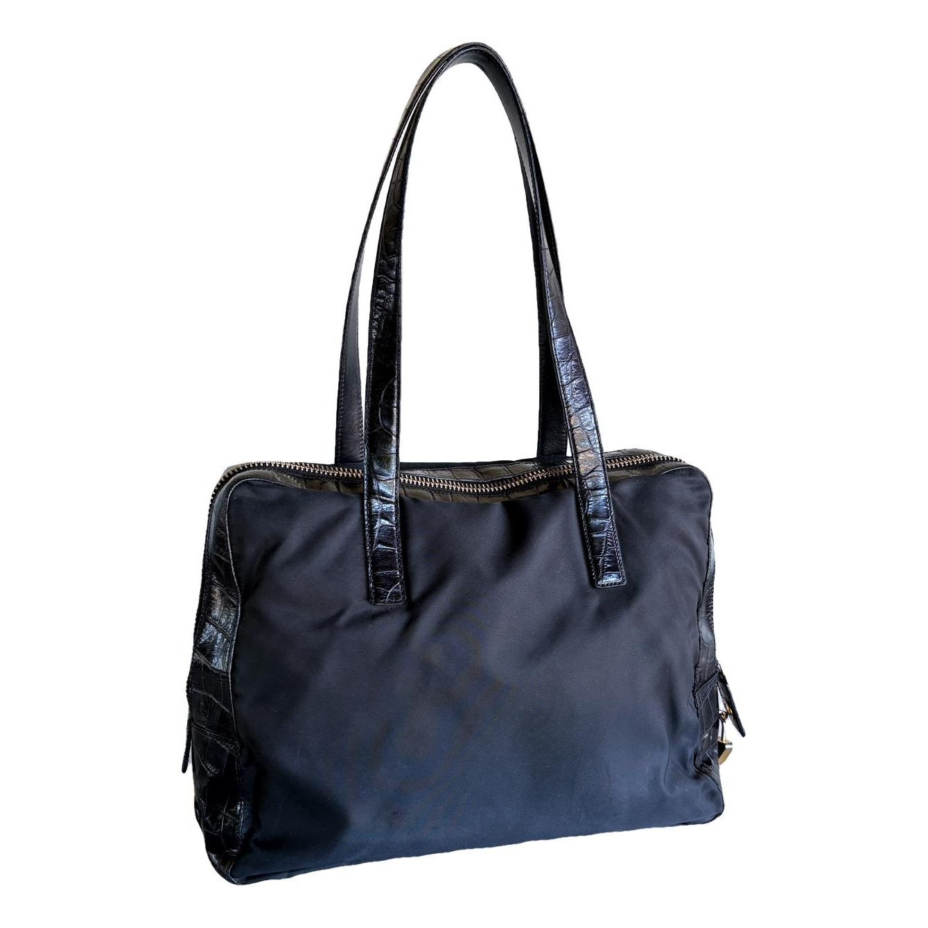 Re-Nylon leather handbag
