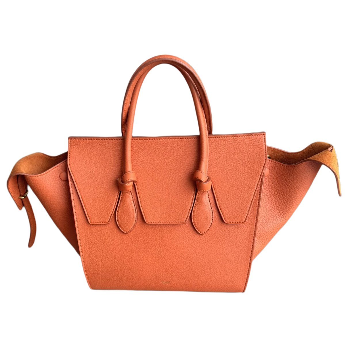 Tie leather handbag