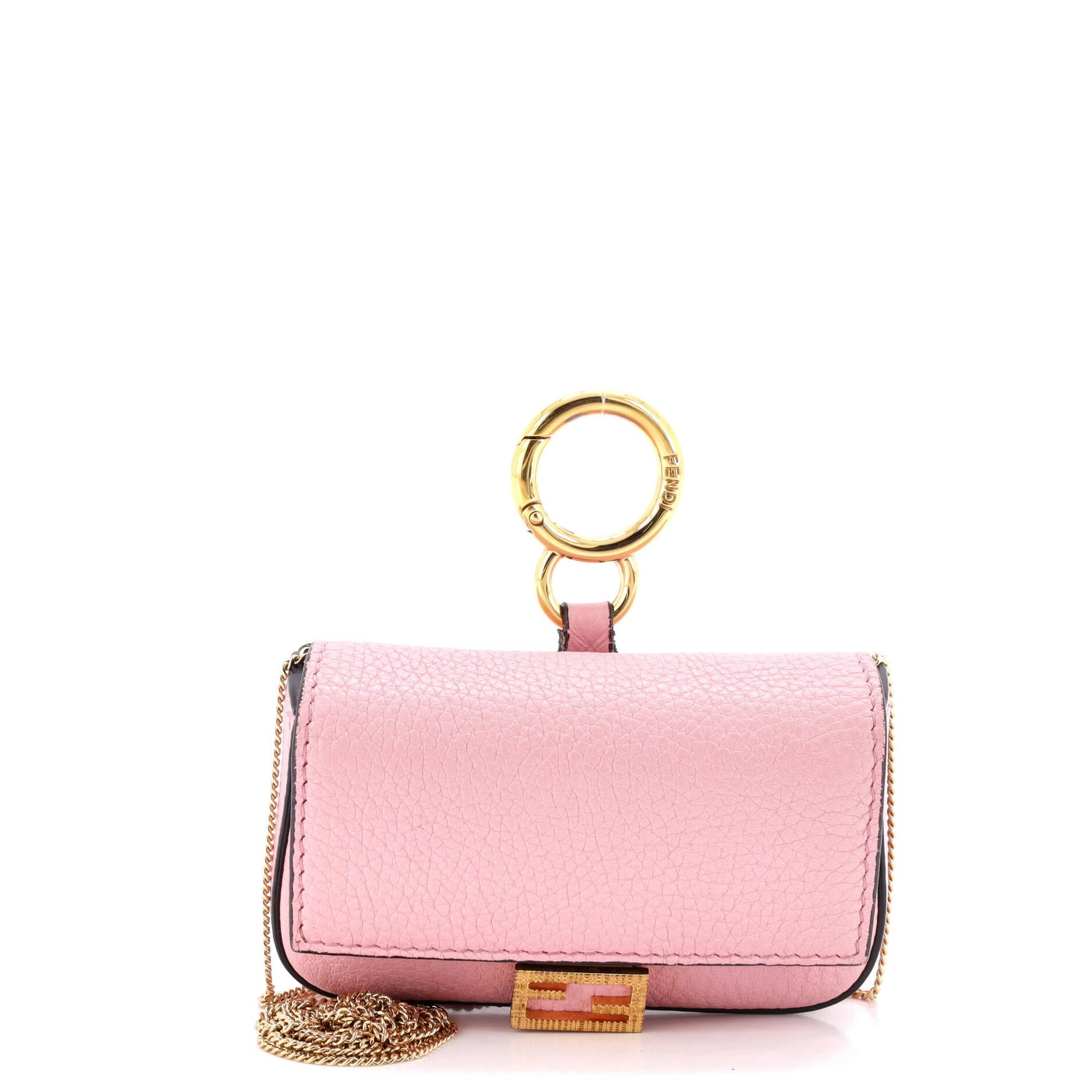 Chain Baguette Charm Bag Leather Nano