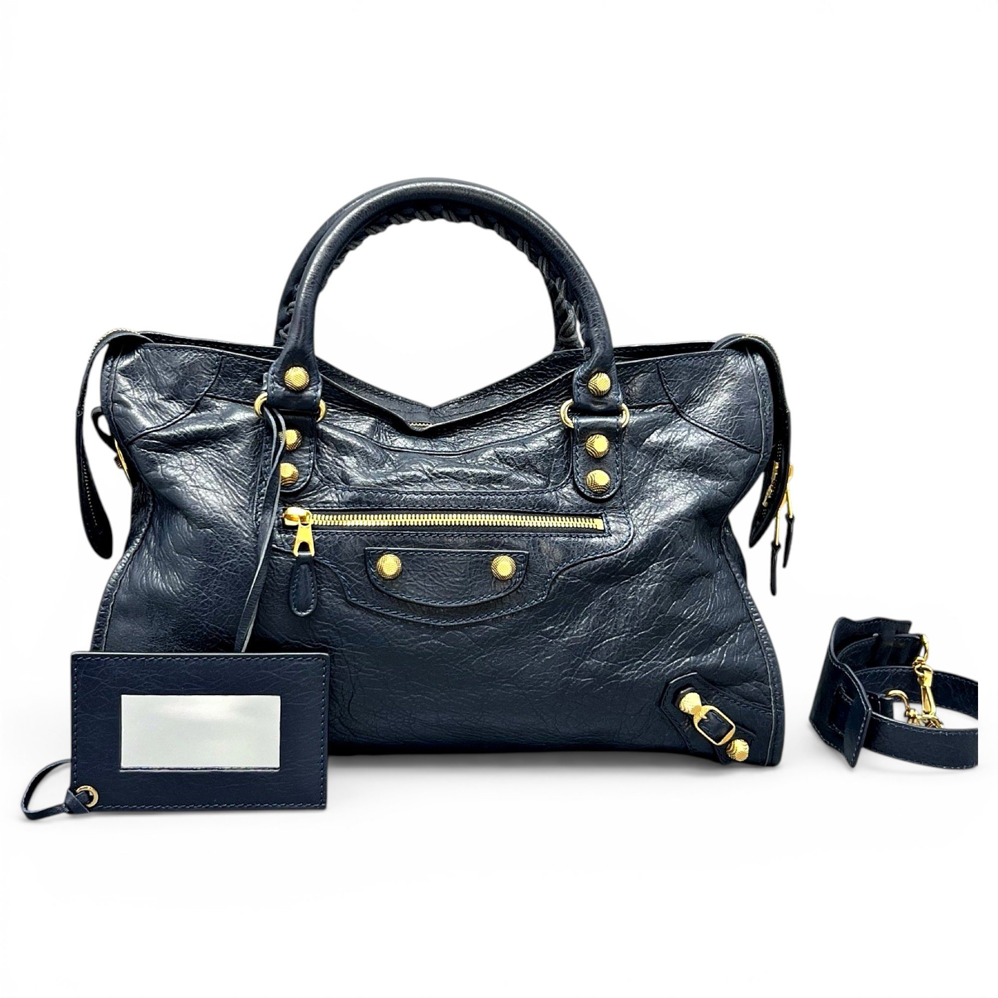 City leather handbag