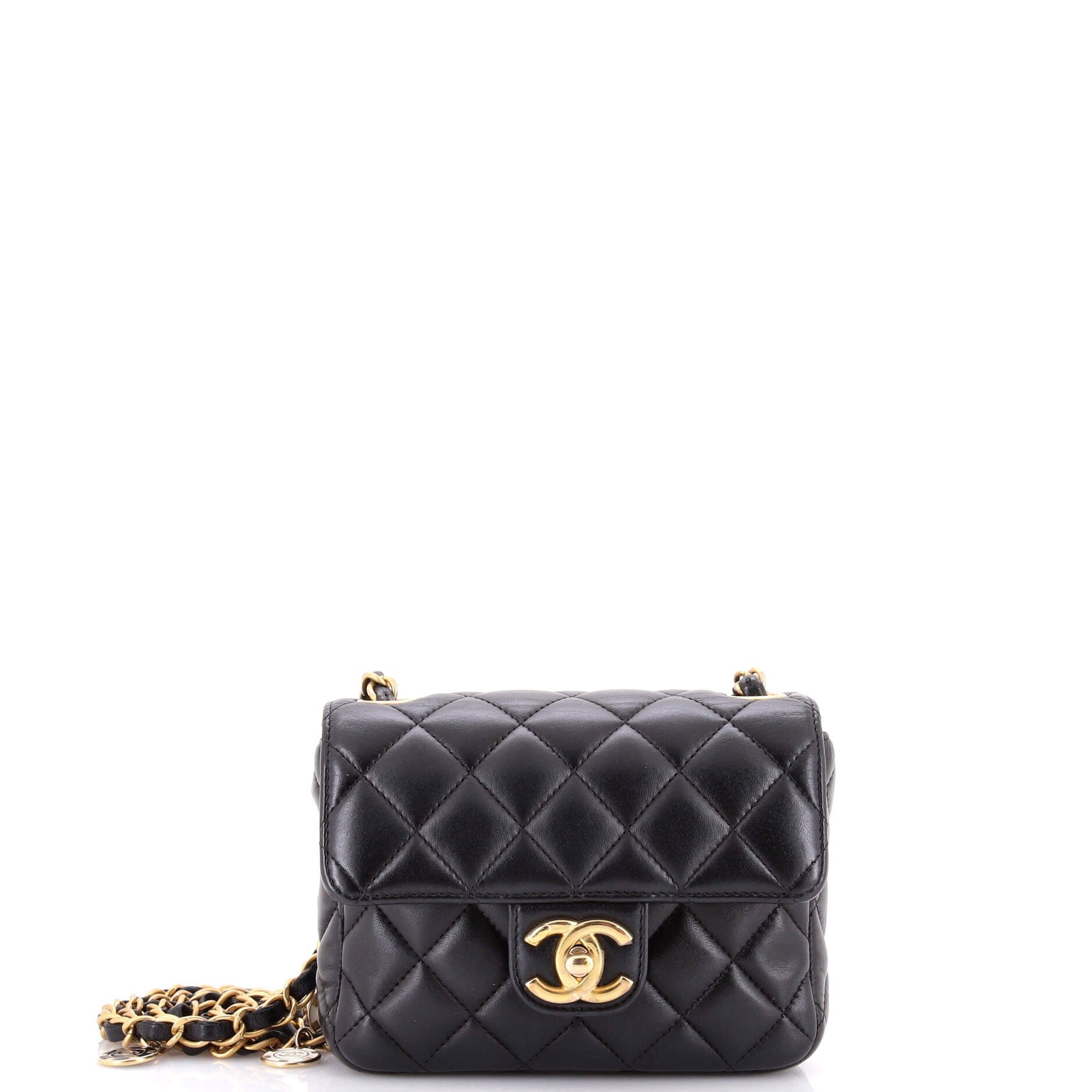 Casino Royale Charms Square Flap Bag Quilted Lambskin with Enamel Mini