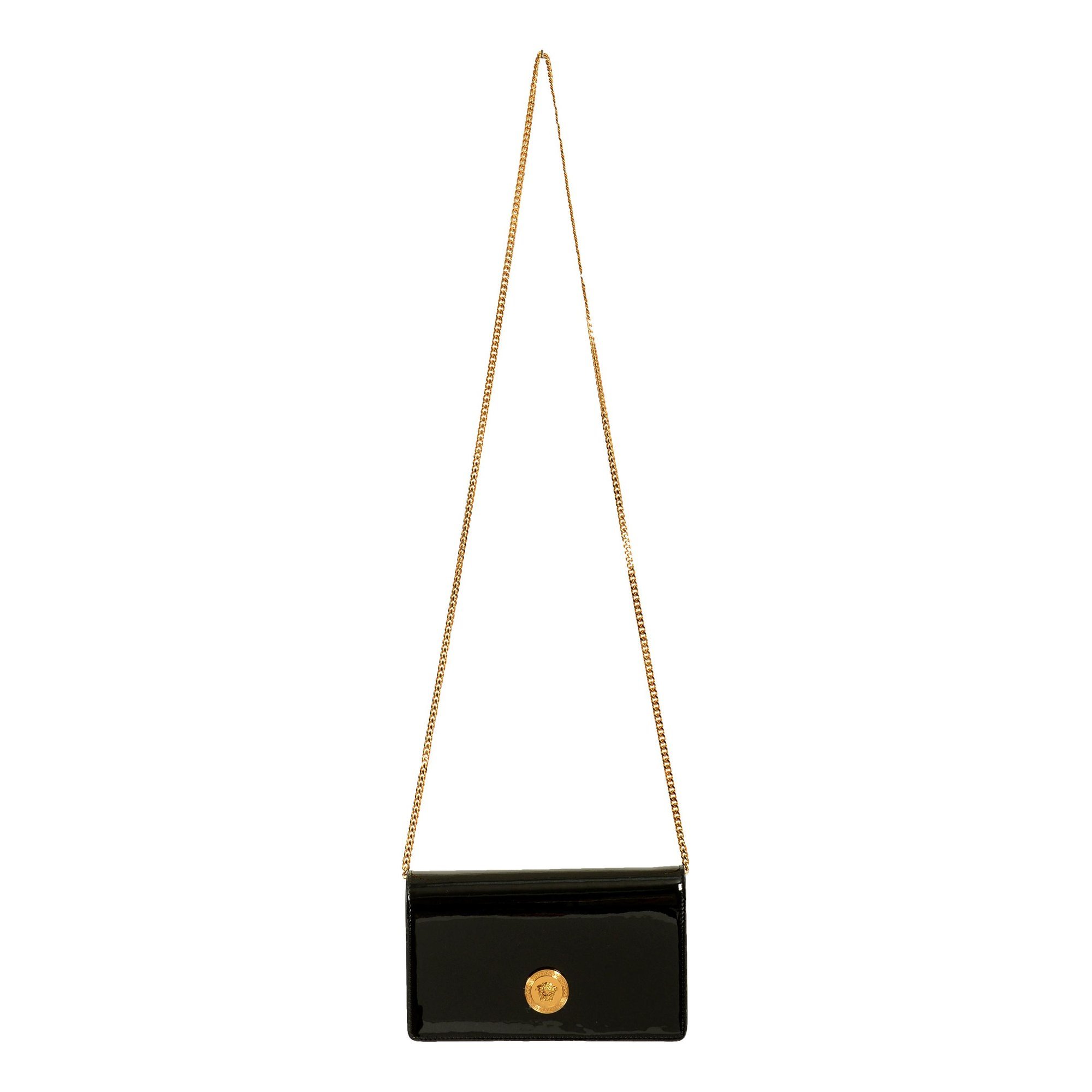 Versace La Medusa patent leather handbag