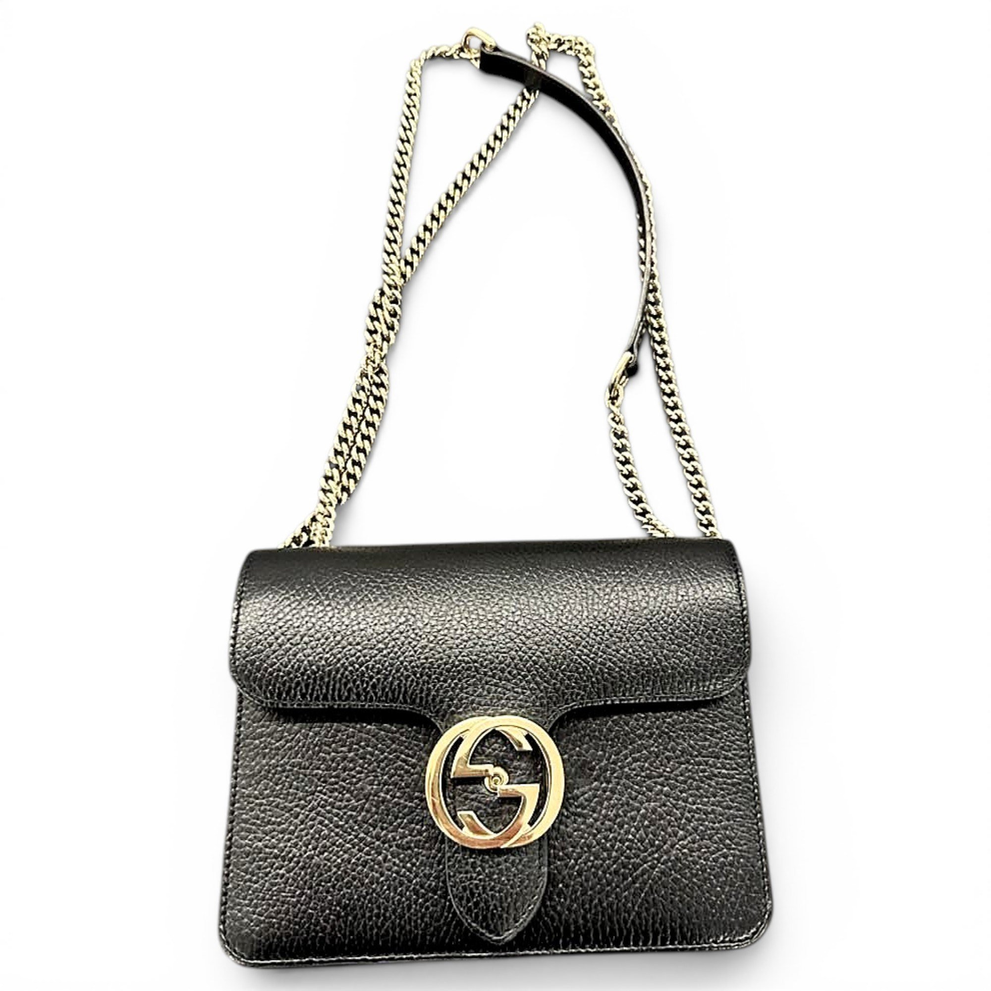 Interlocking leather handbag