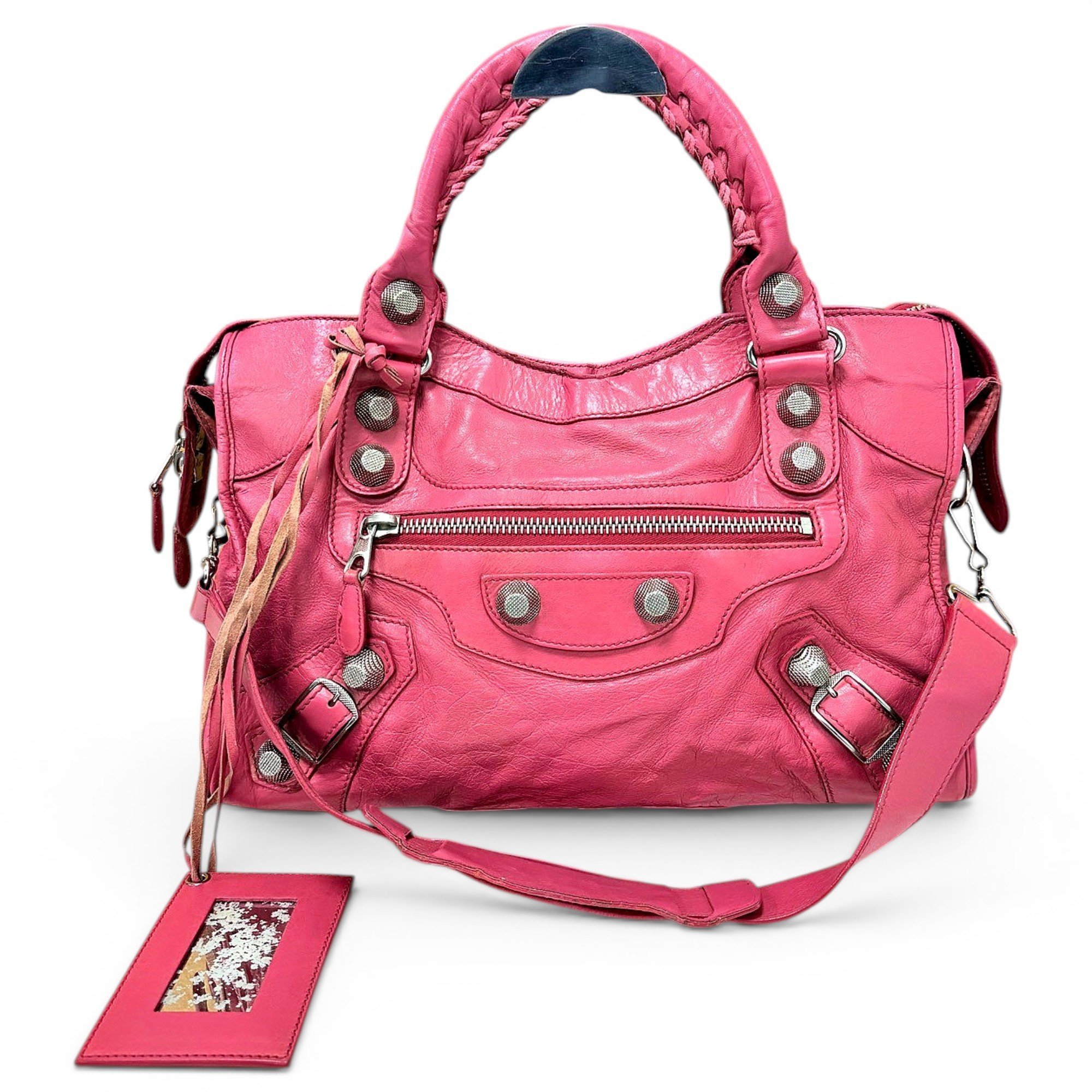 City leather handbag