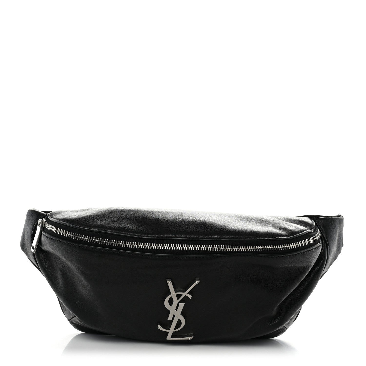 Saint Laurent Lambskin Monogram Belt Bag Black