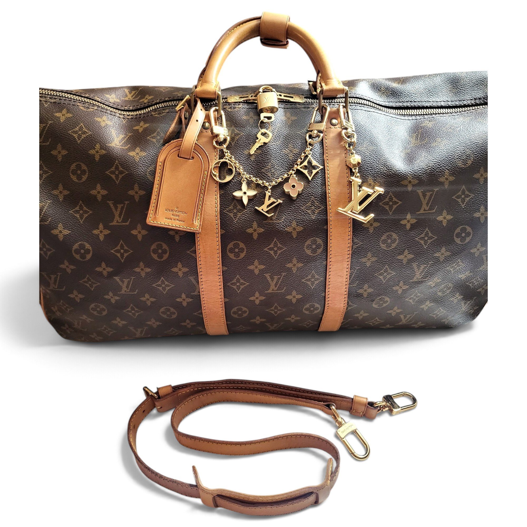 Keepall leather travel bag