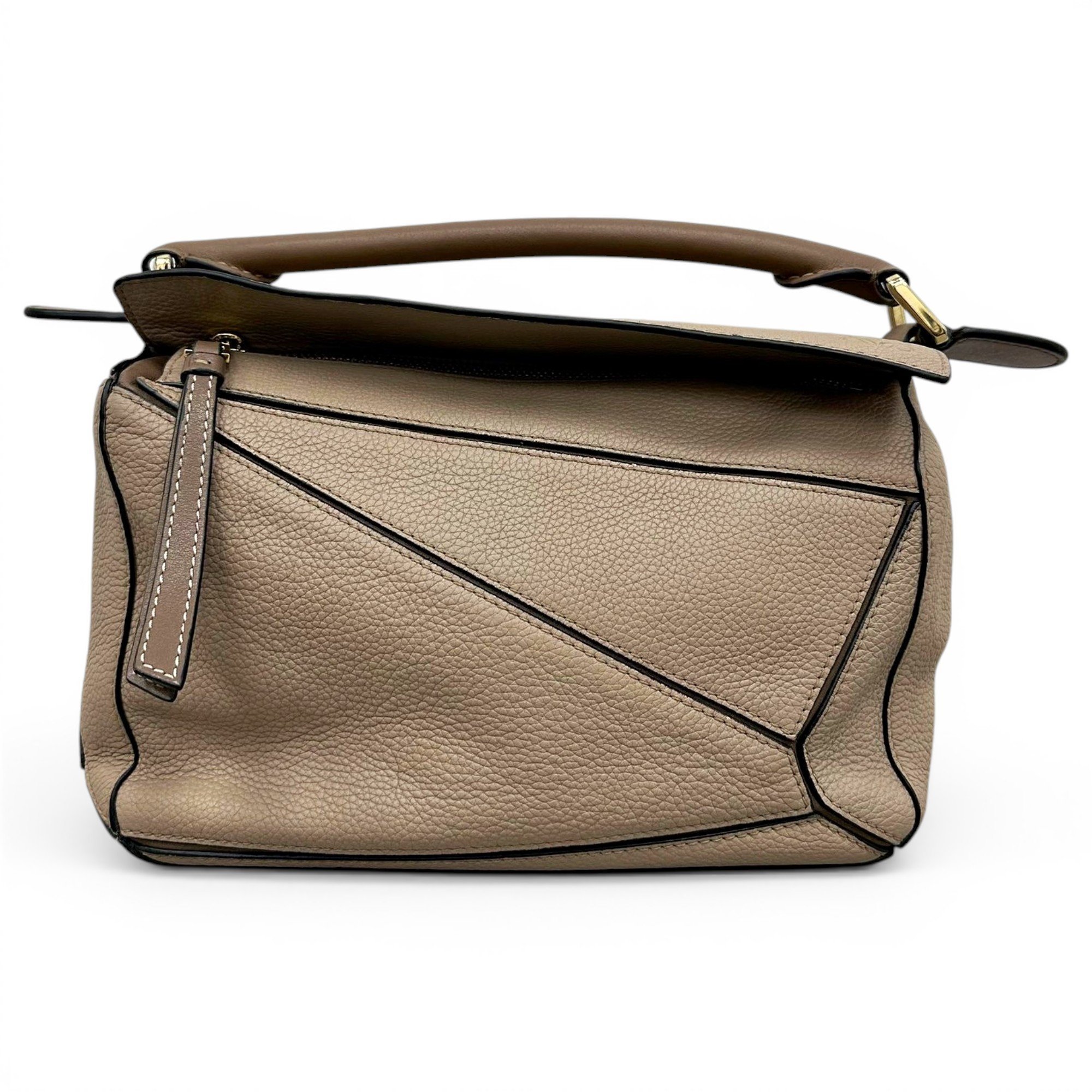 Puzzle leather handbag