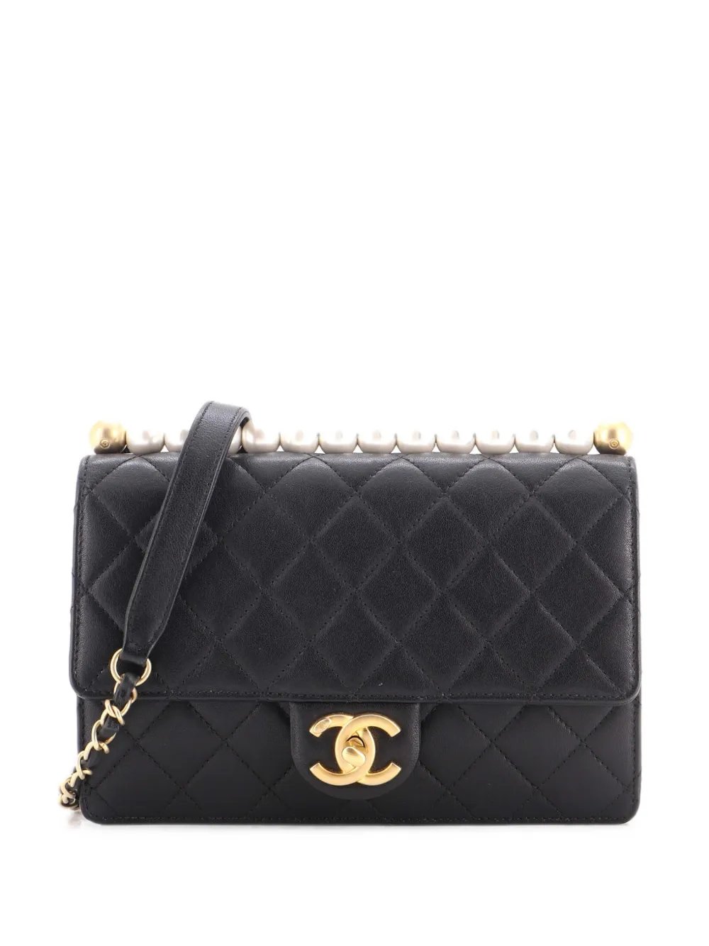 Chic Pearls Flap Bag Quilted Lambskin Small shoulder bag
