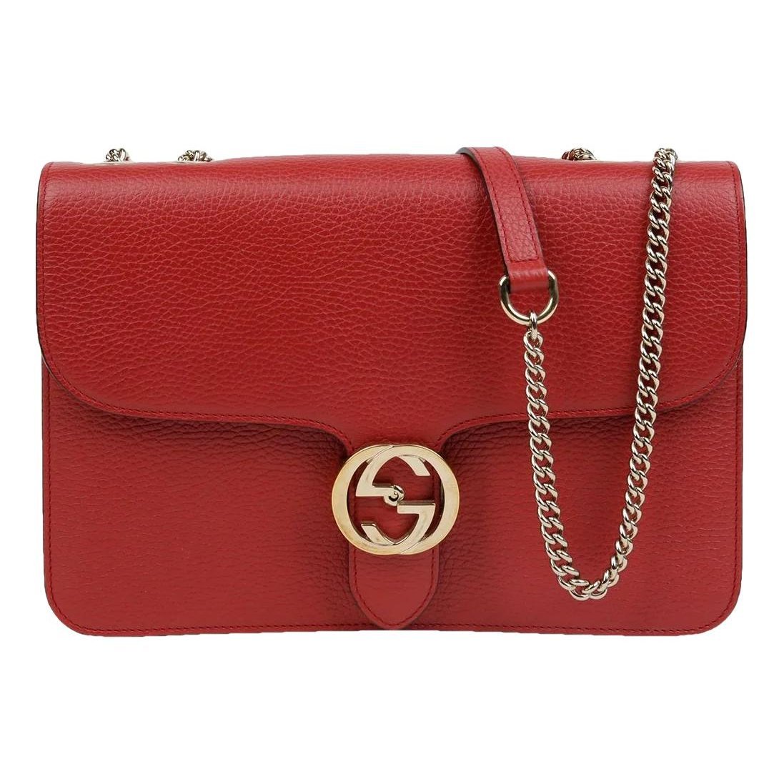 Interlocking leather handbag
