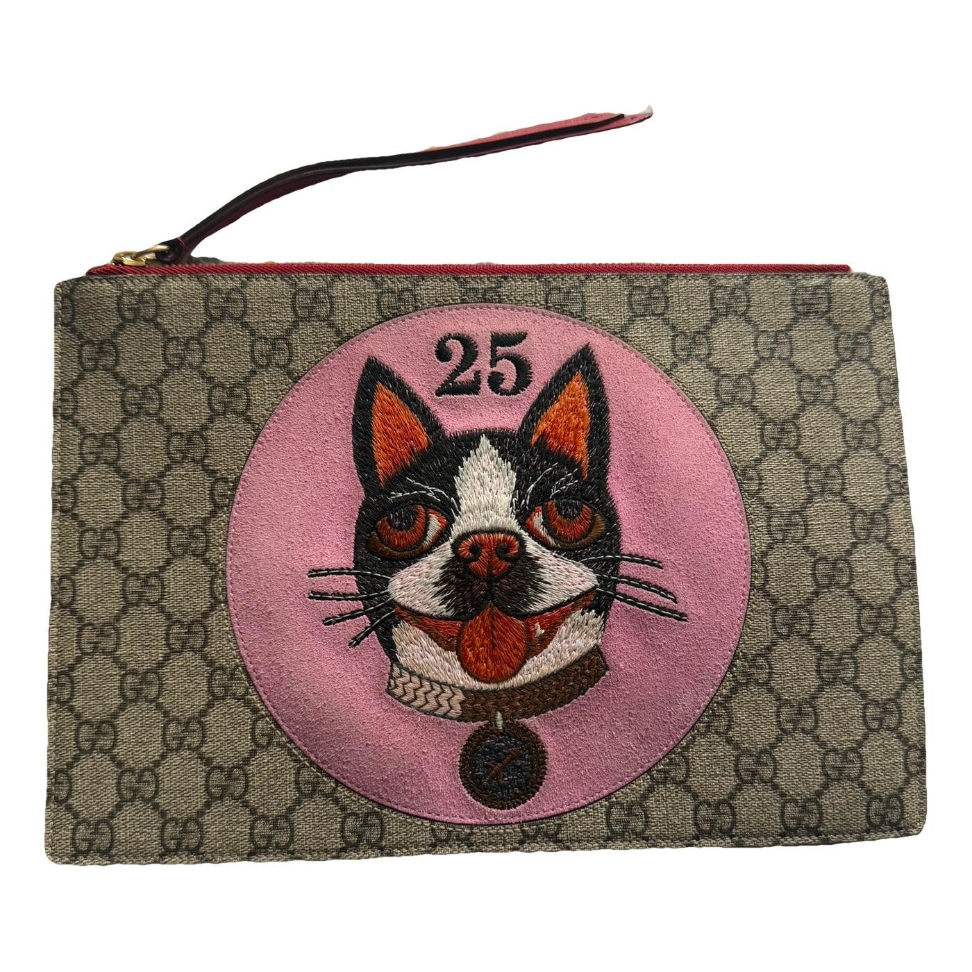 Leather clutch bag