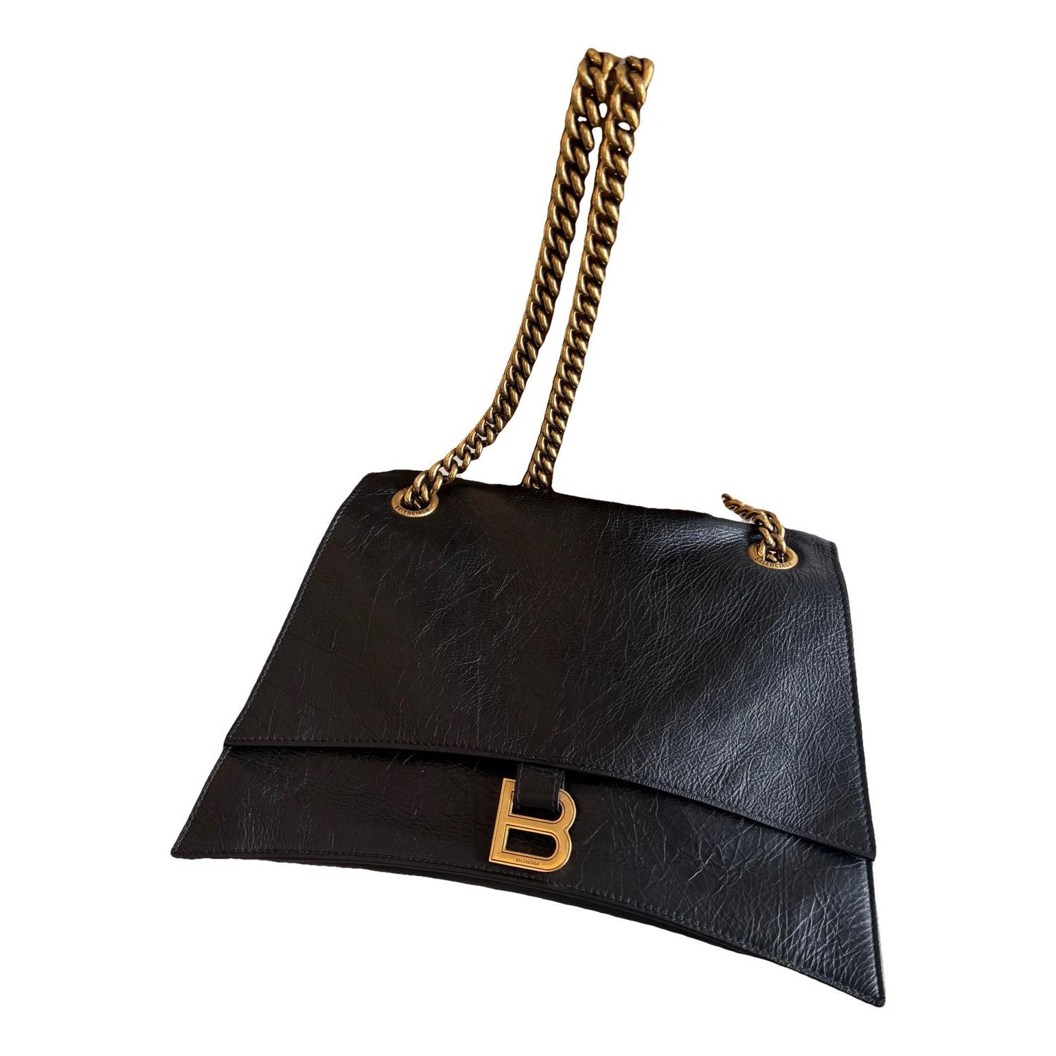 Crush leather handbag