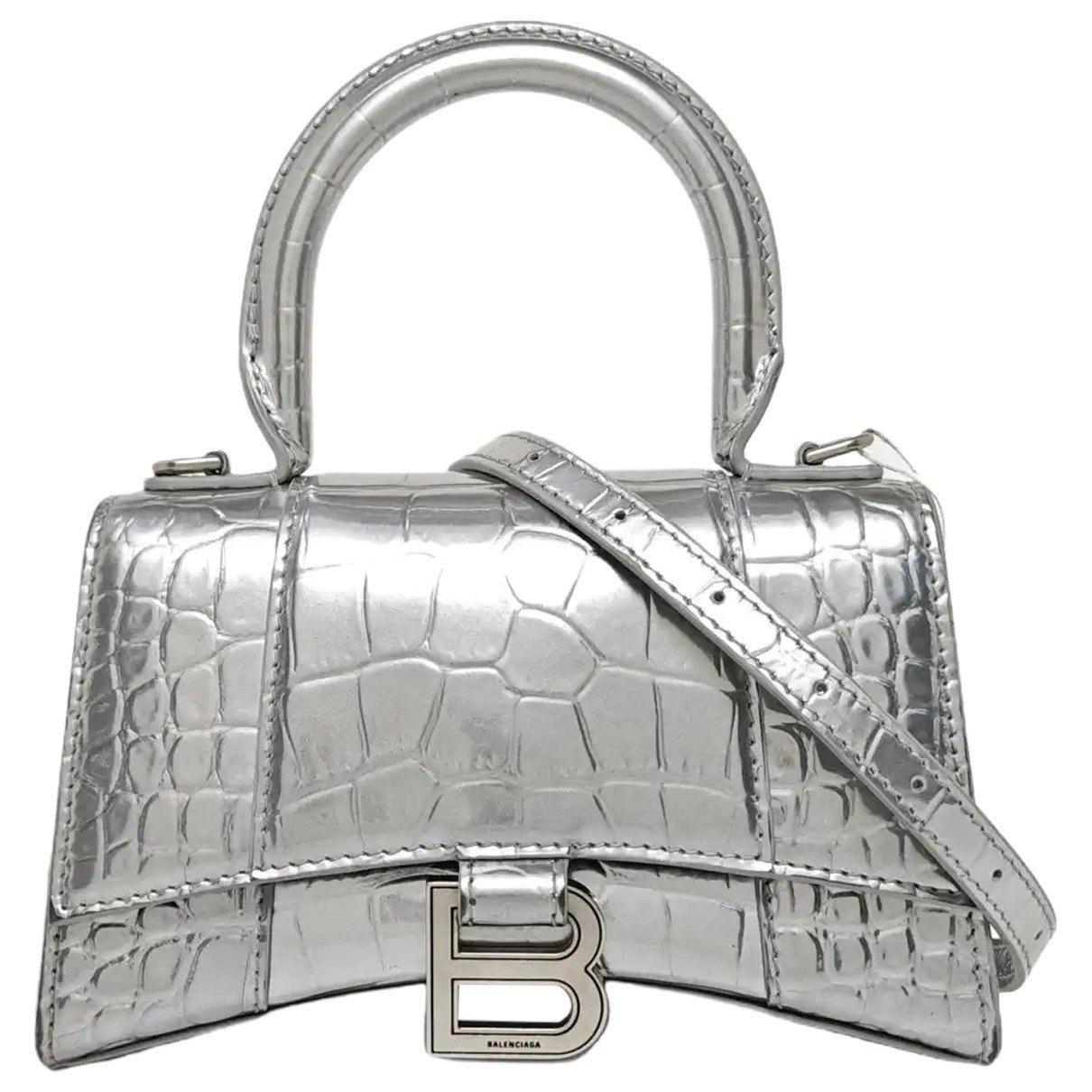 Hourglass leather handbag