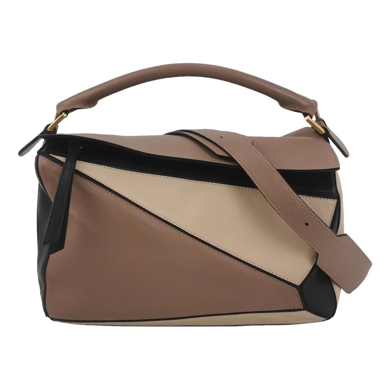 Puzzle leather handbag