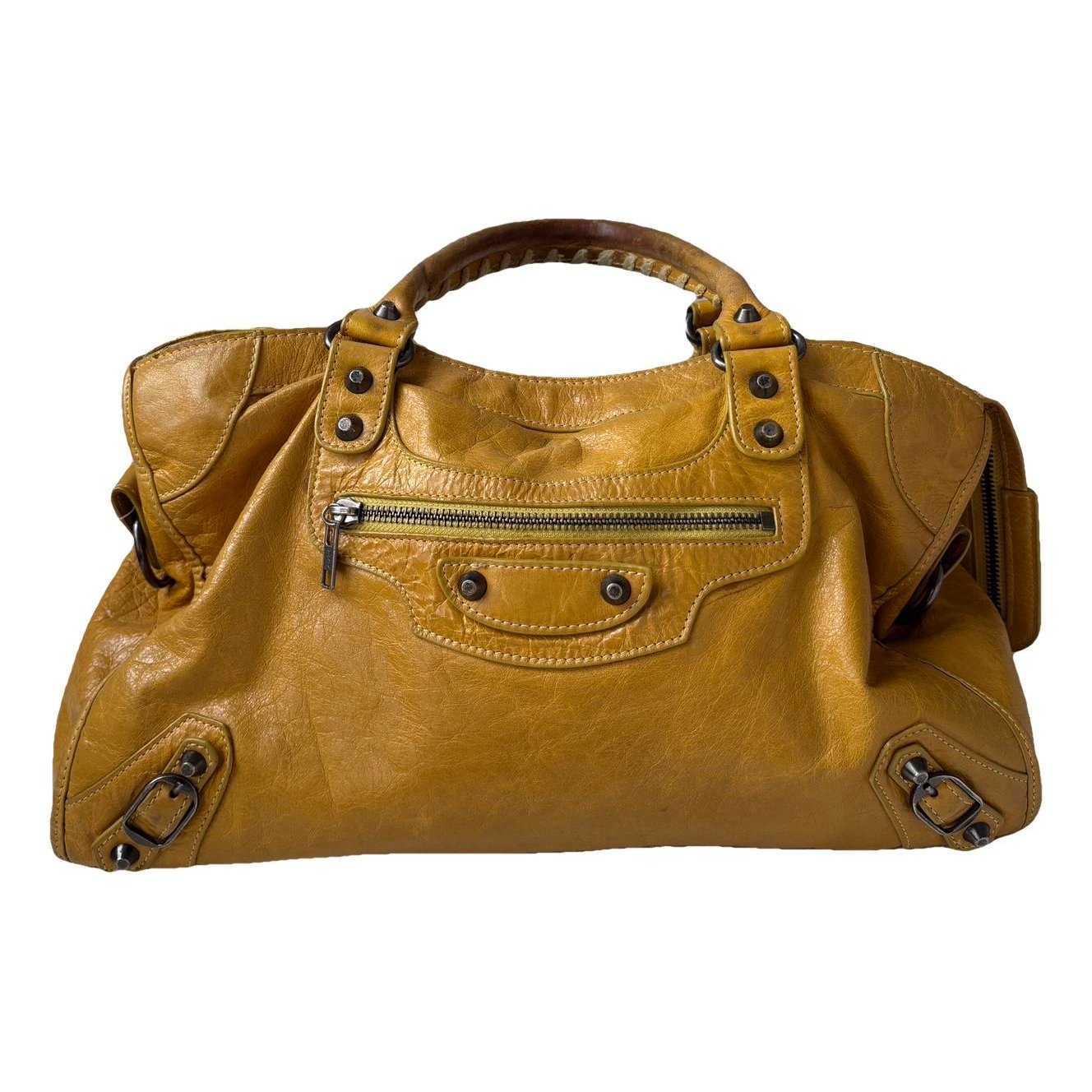 City leather handbag
