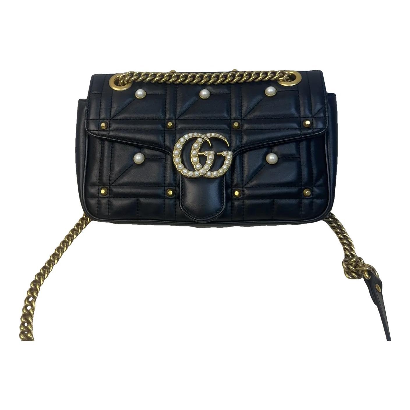 Pearly GG Marmont Flap leather handbag
