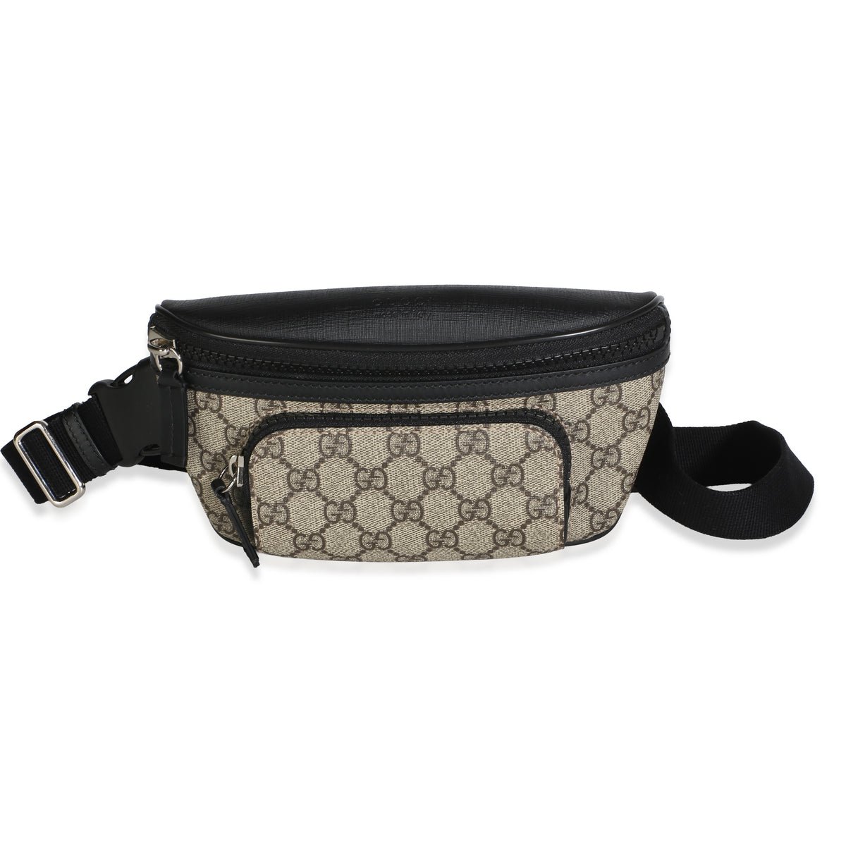 Black Beige GG Supreme Canvas Belt Bag