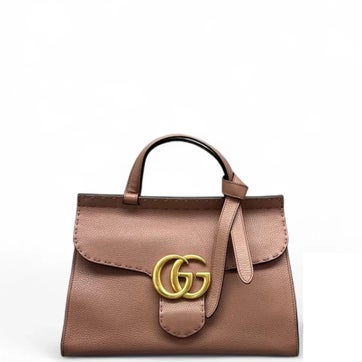 Calfskin GG Marmont Top Handle Bag Small