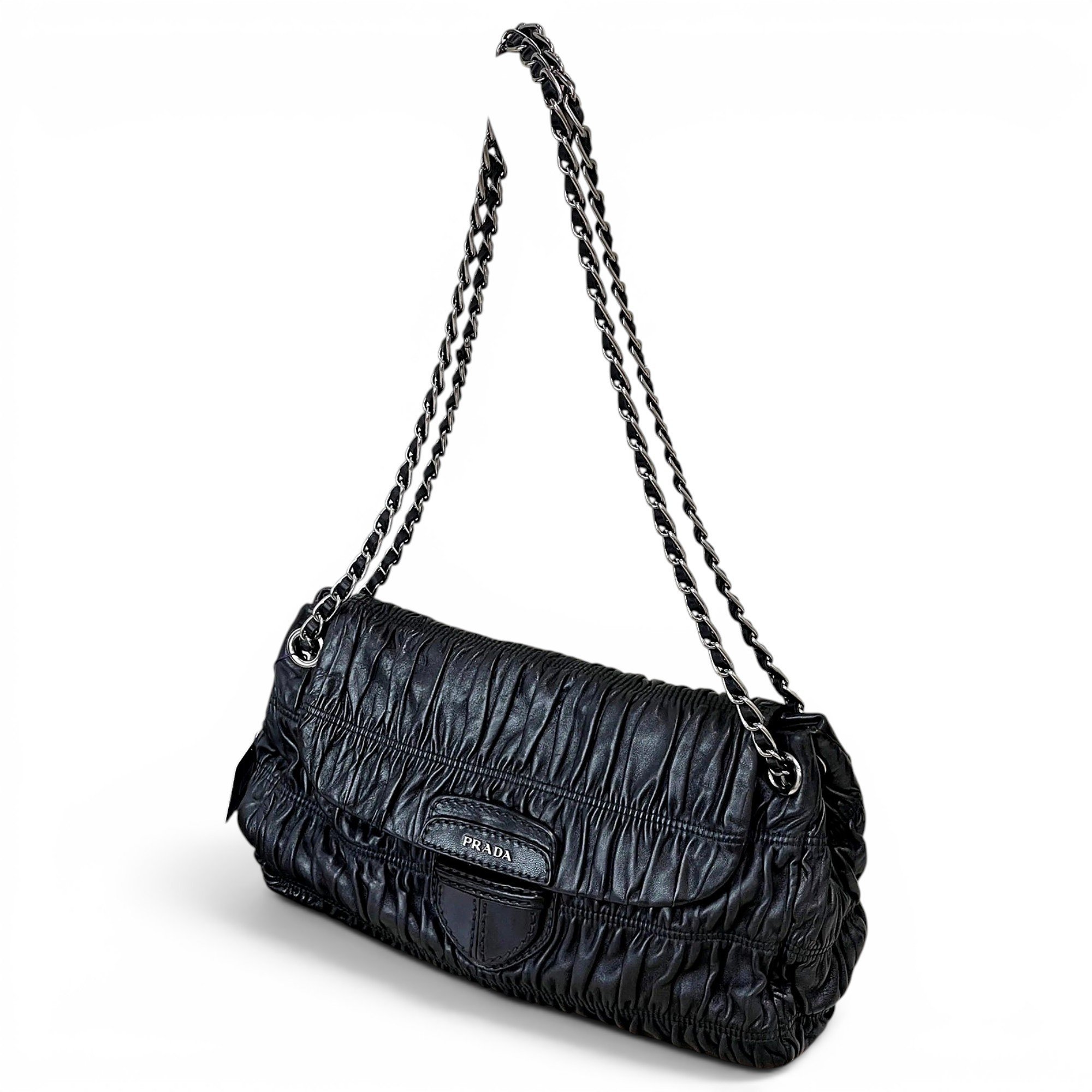 Etiquette leather crossbody bag