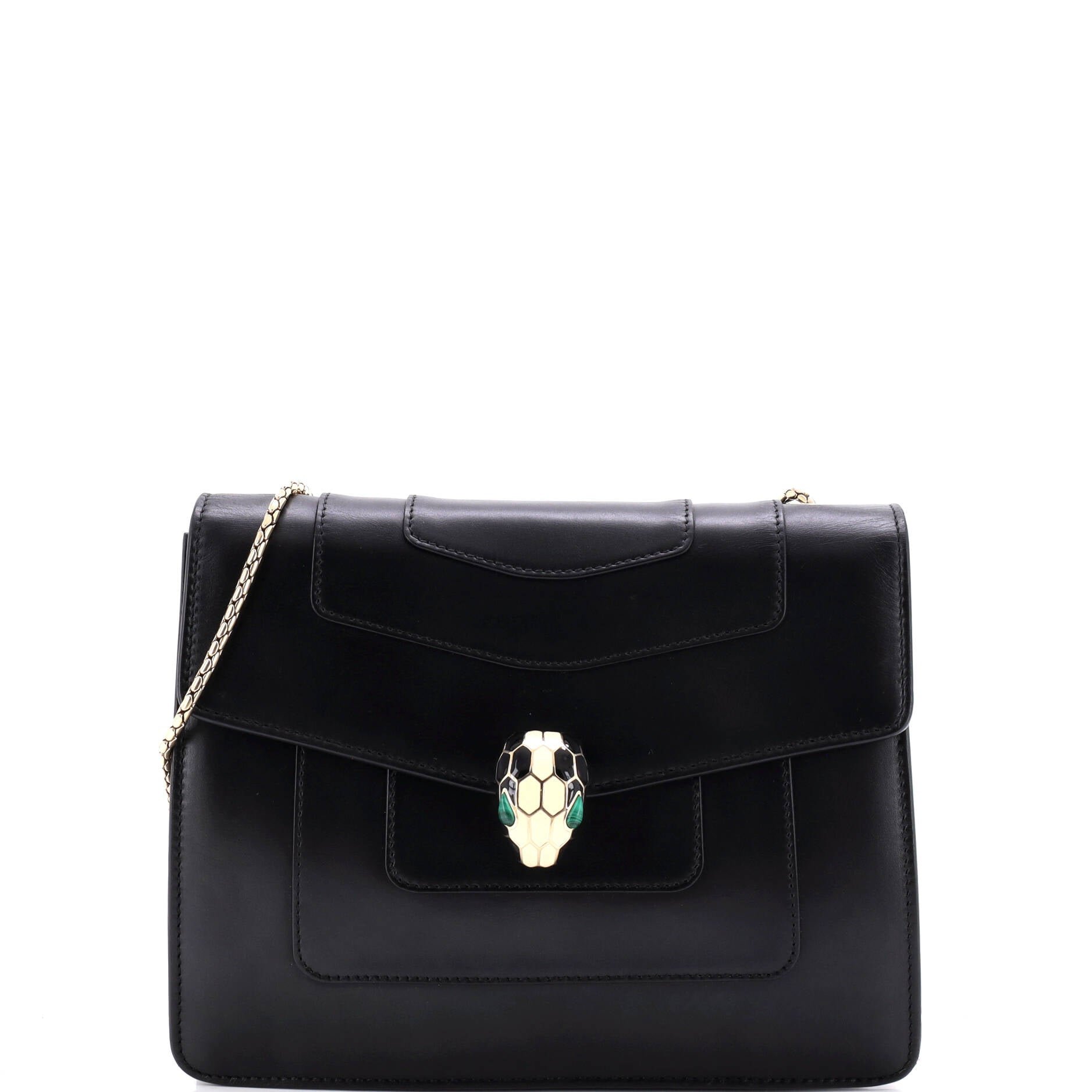 Serpenti Forever Square Shoulder Bag Leather Medium