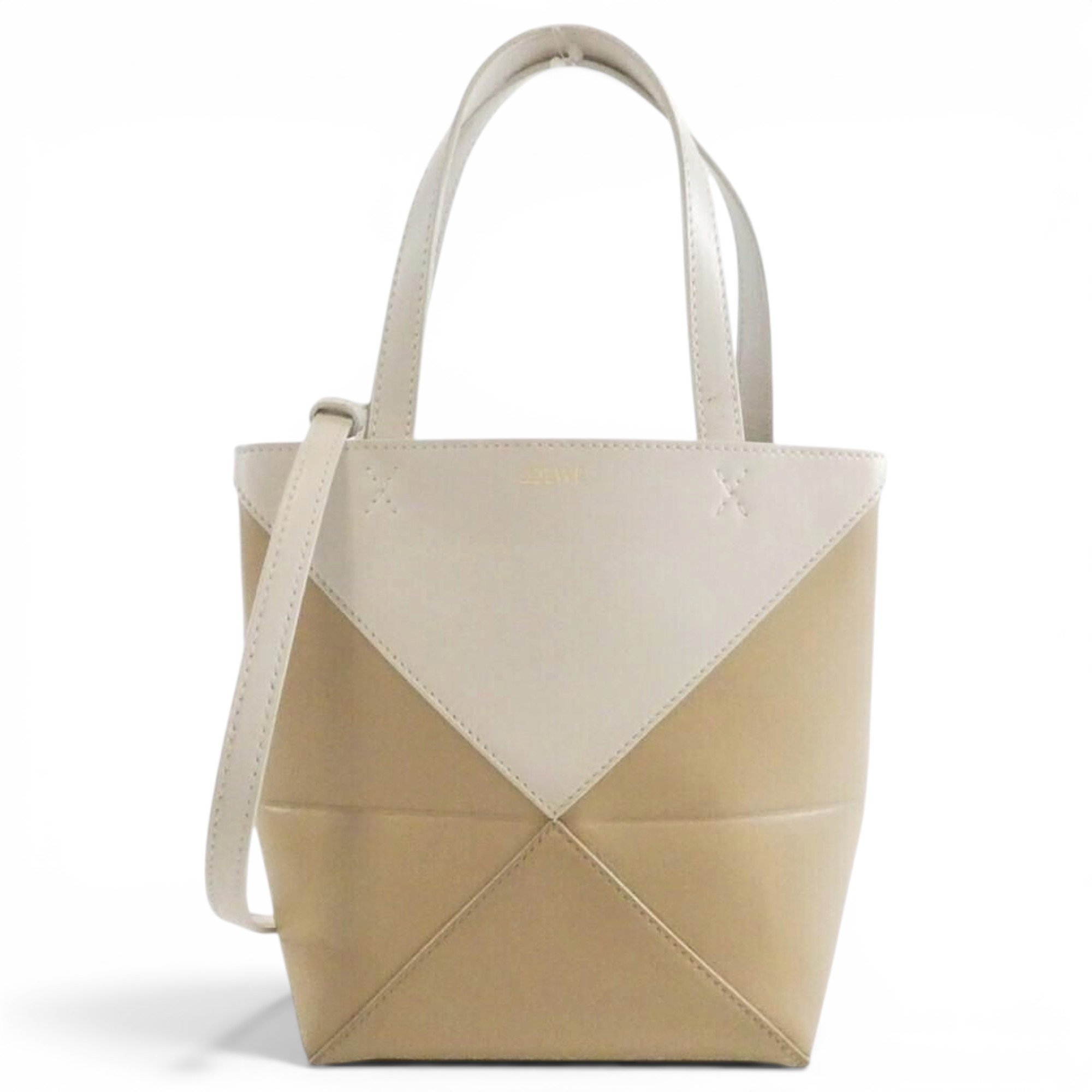 Puzzle leather tote