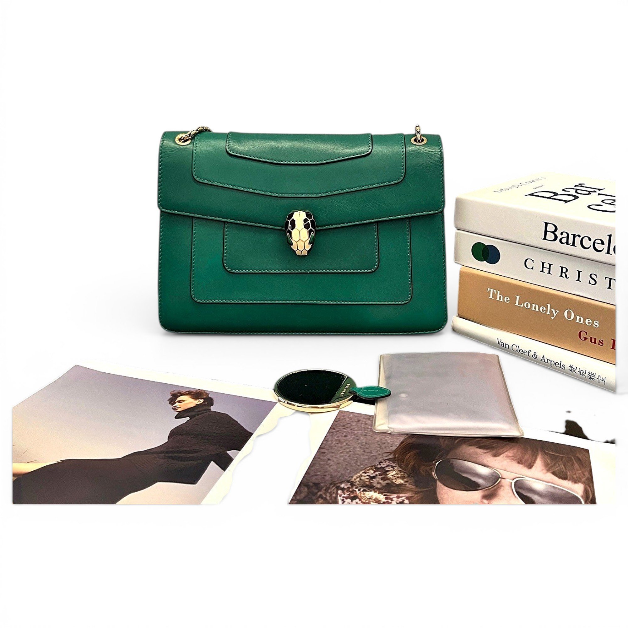 Serpenti leather handbag