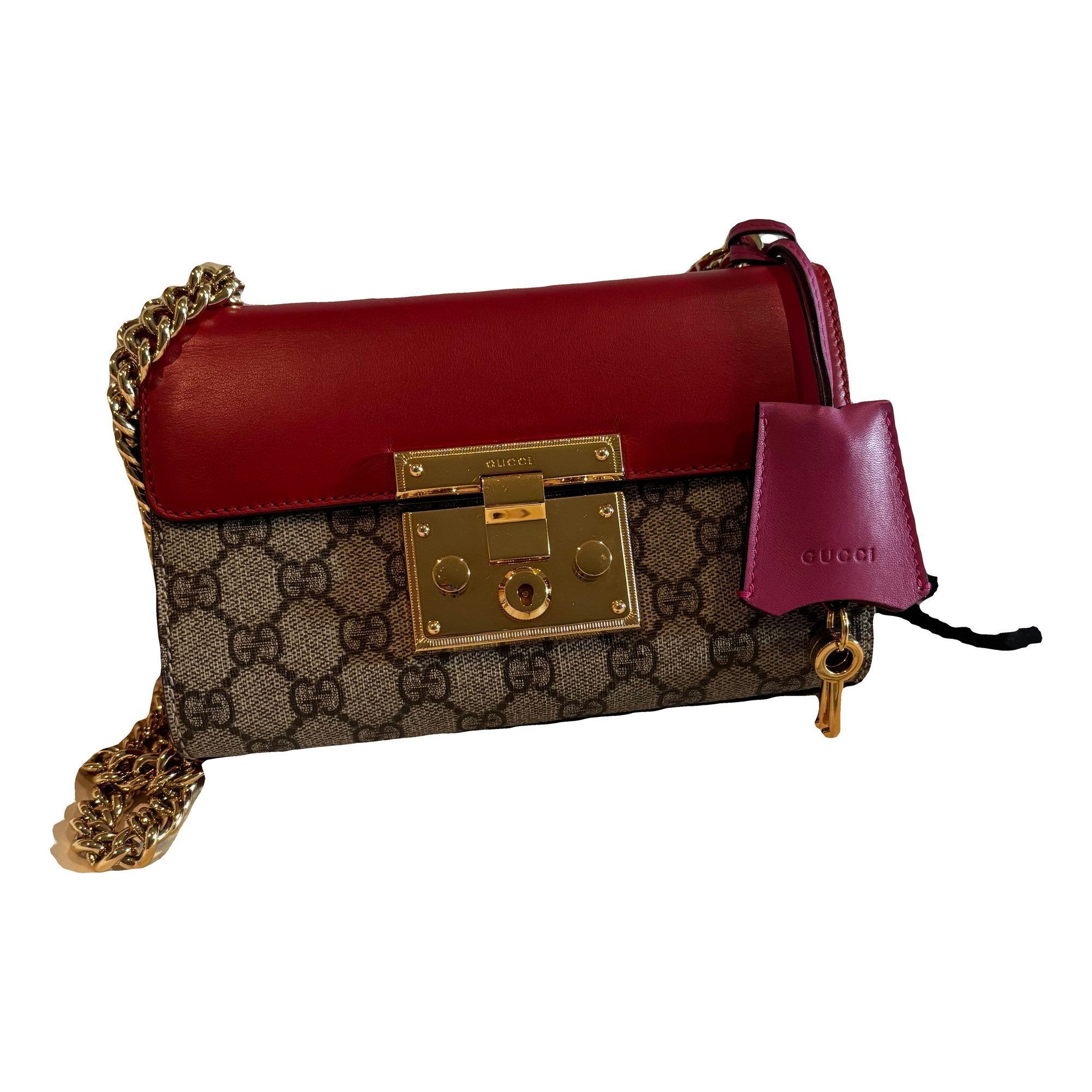 Padlock leather crossbody bag