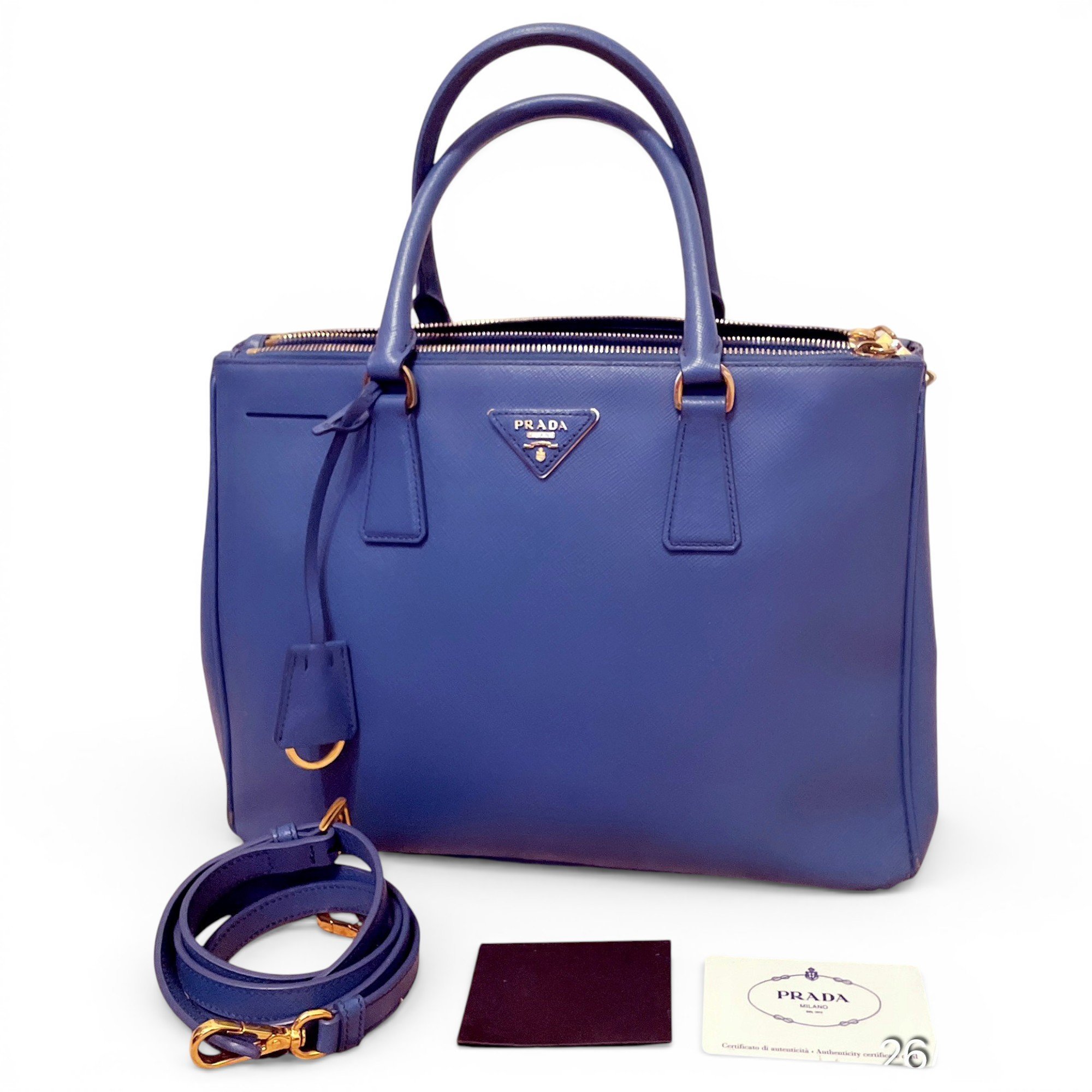 Double leather handbag