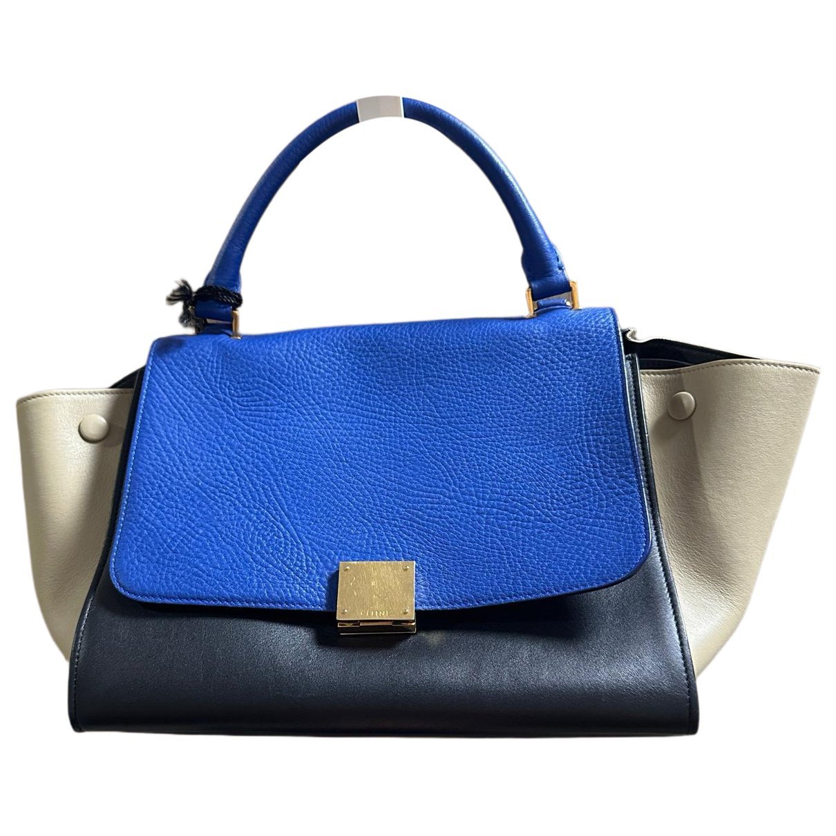 Trapèze leather handbag