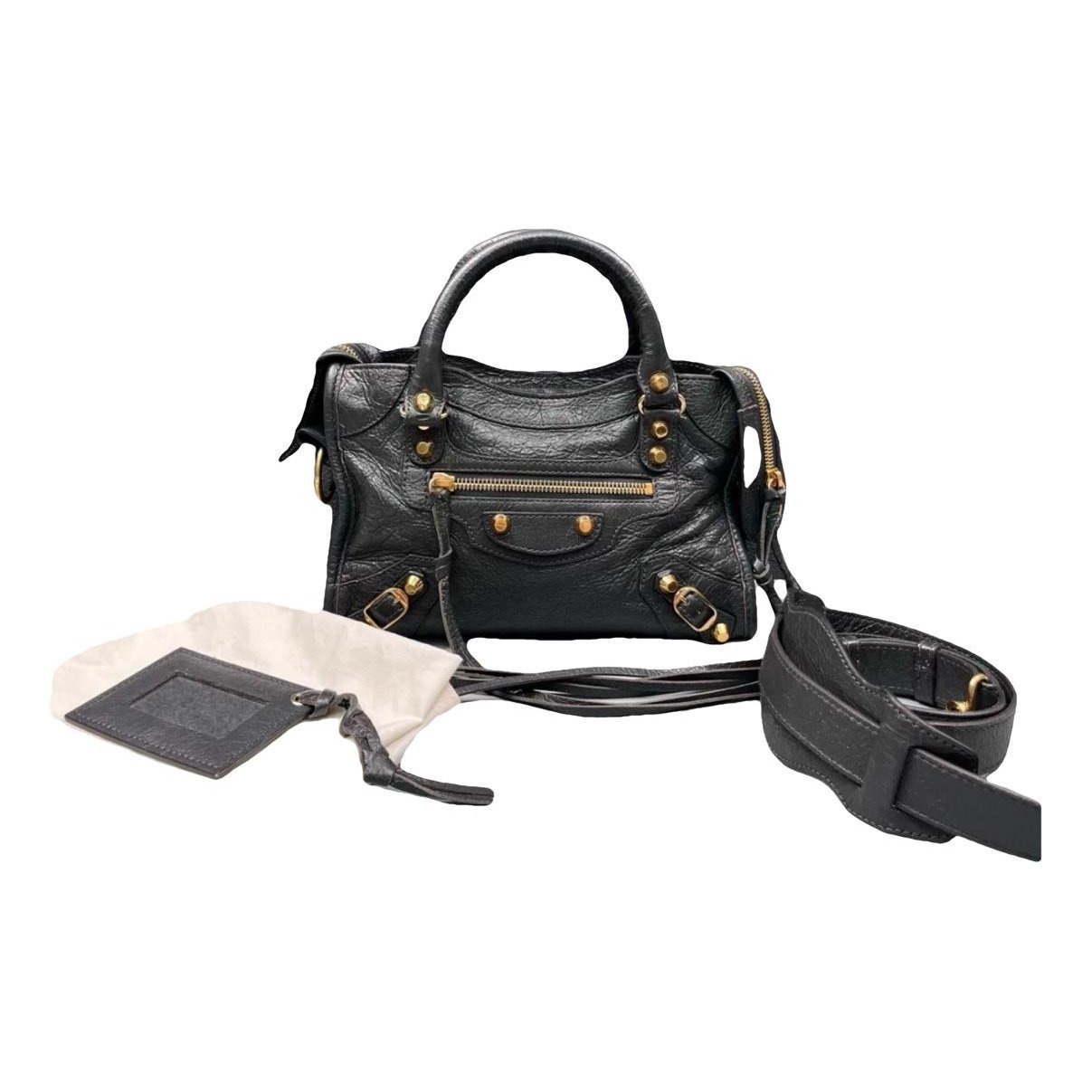 City leather handbag