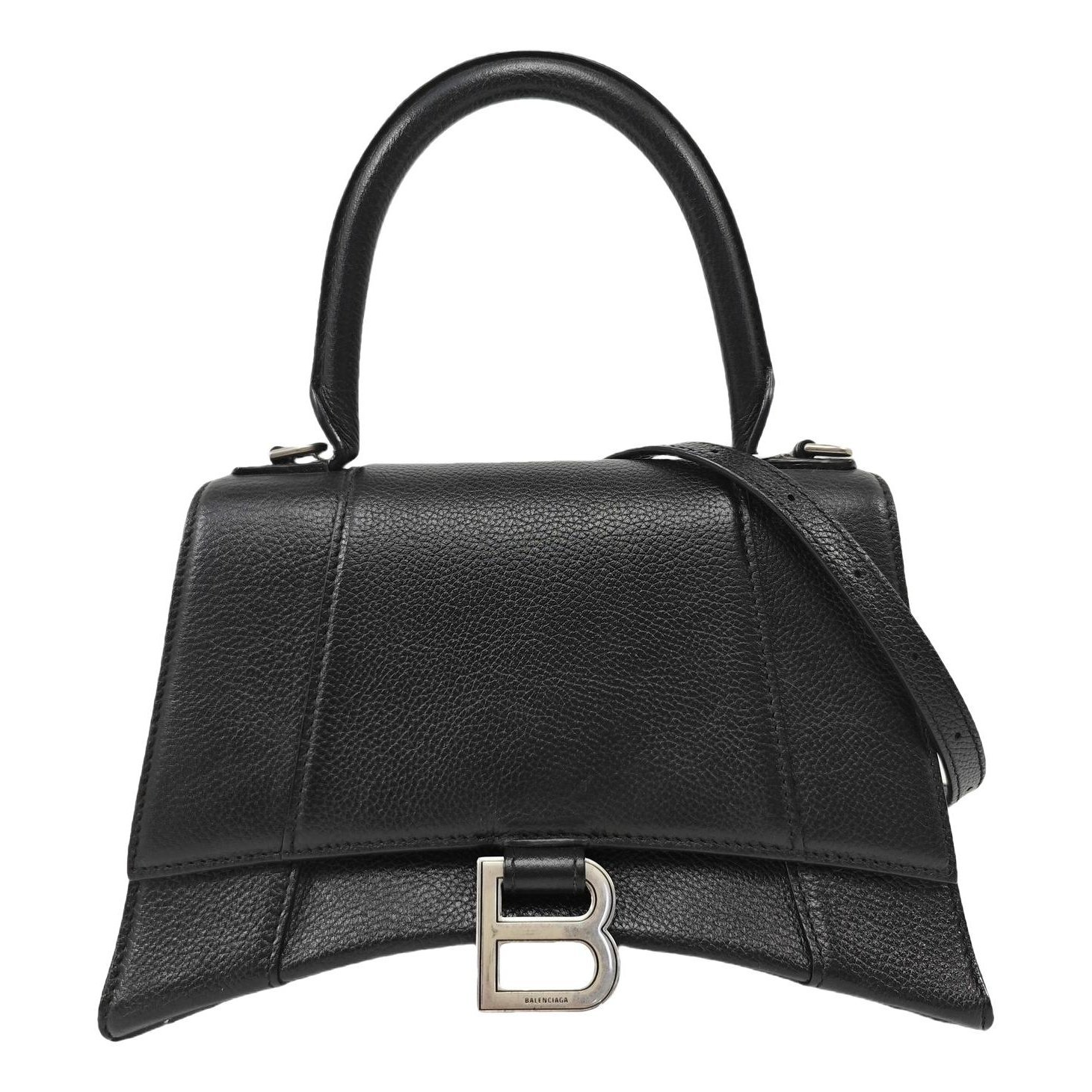 Hourglass leather handbag
