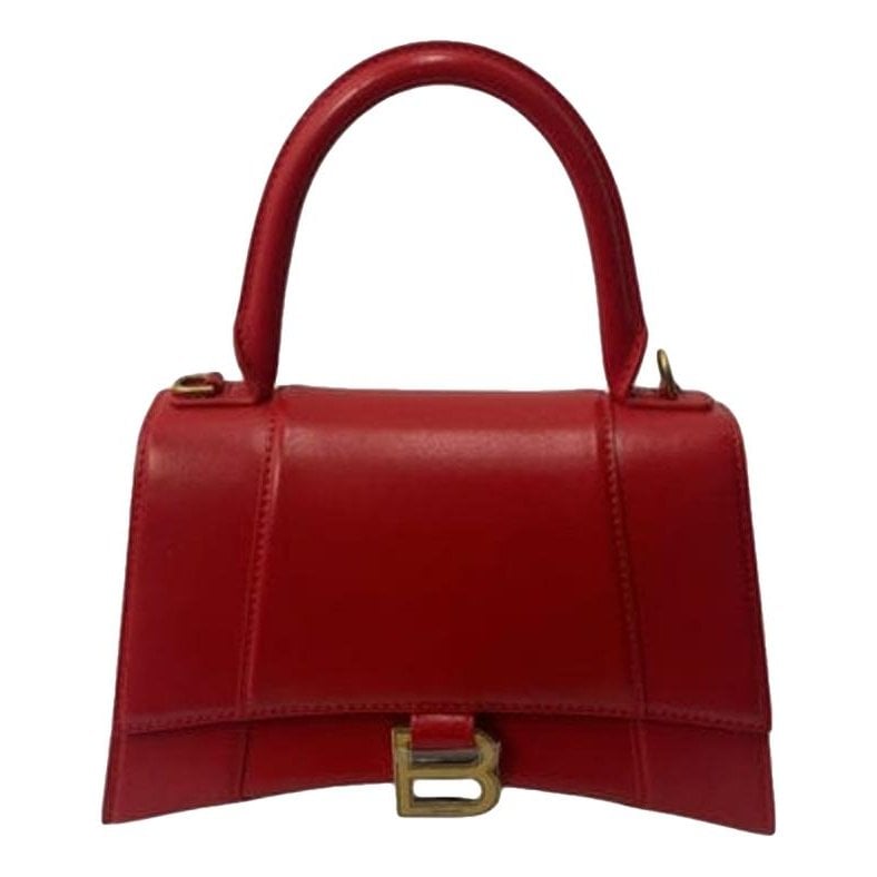 Hourglass leather handbag
