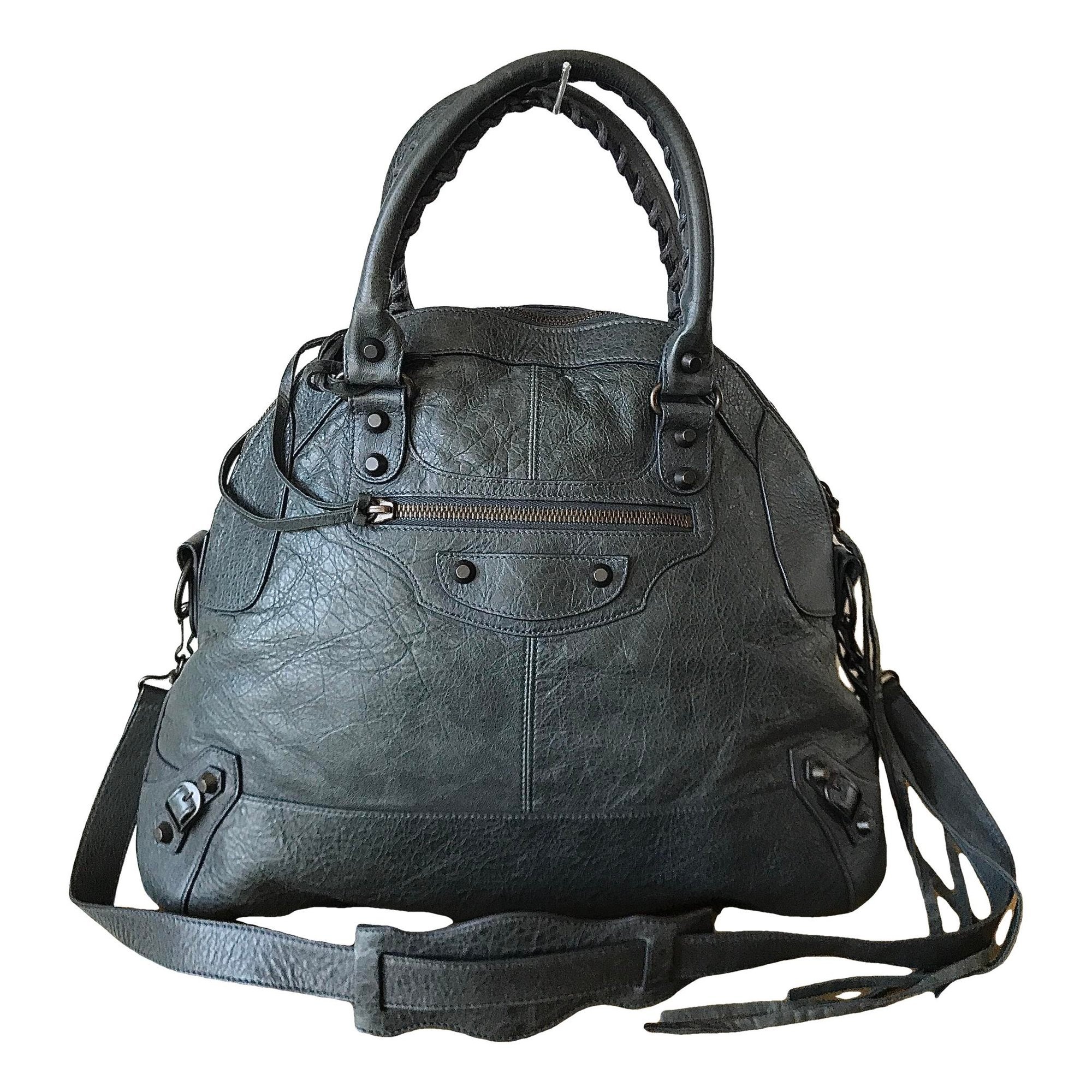 City leather handbag