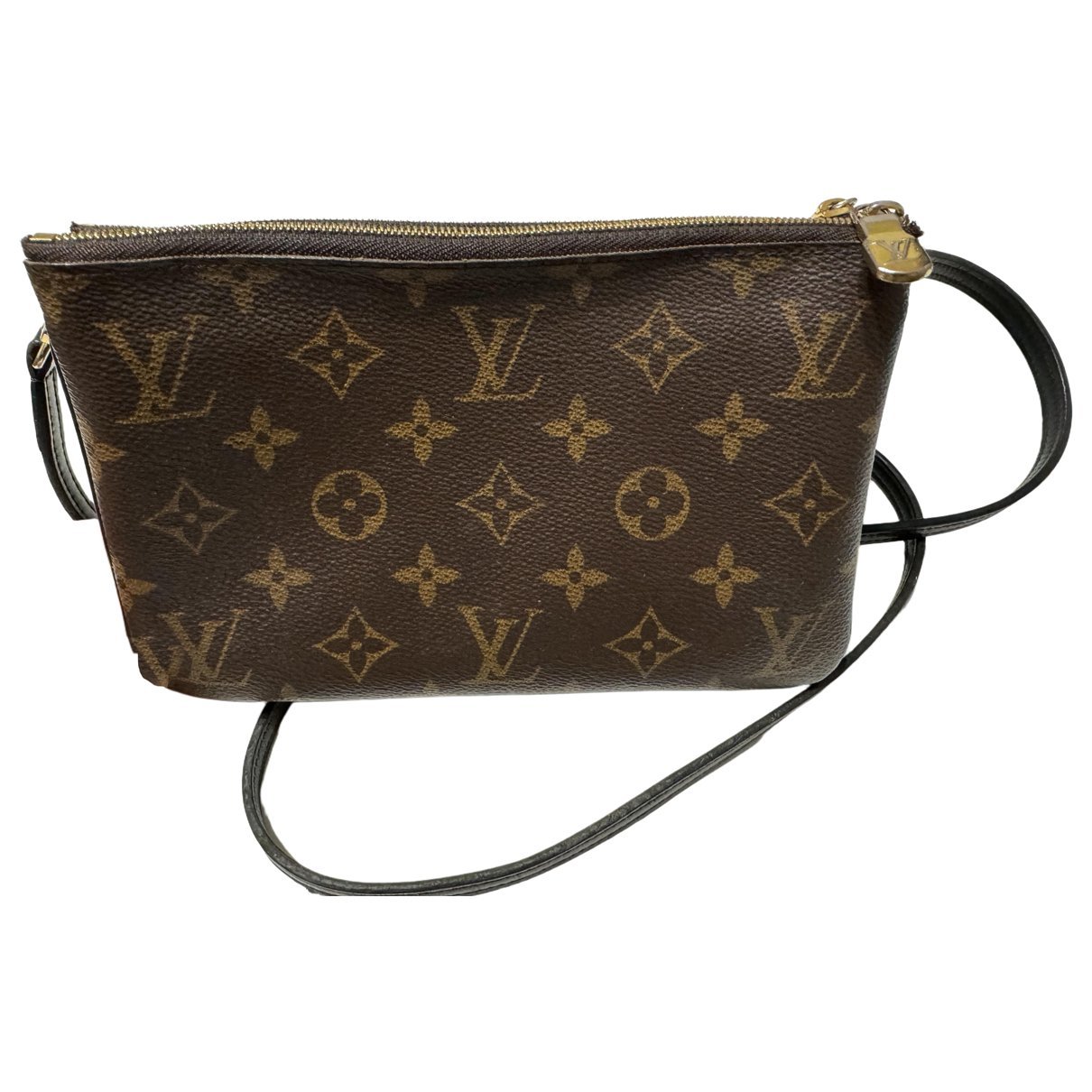 Double zip leather clutch bag