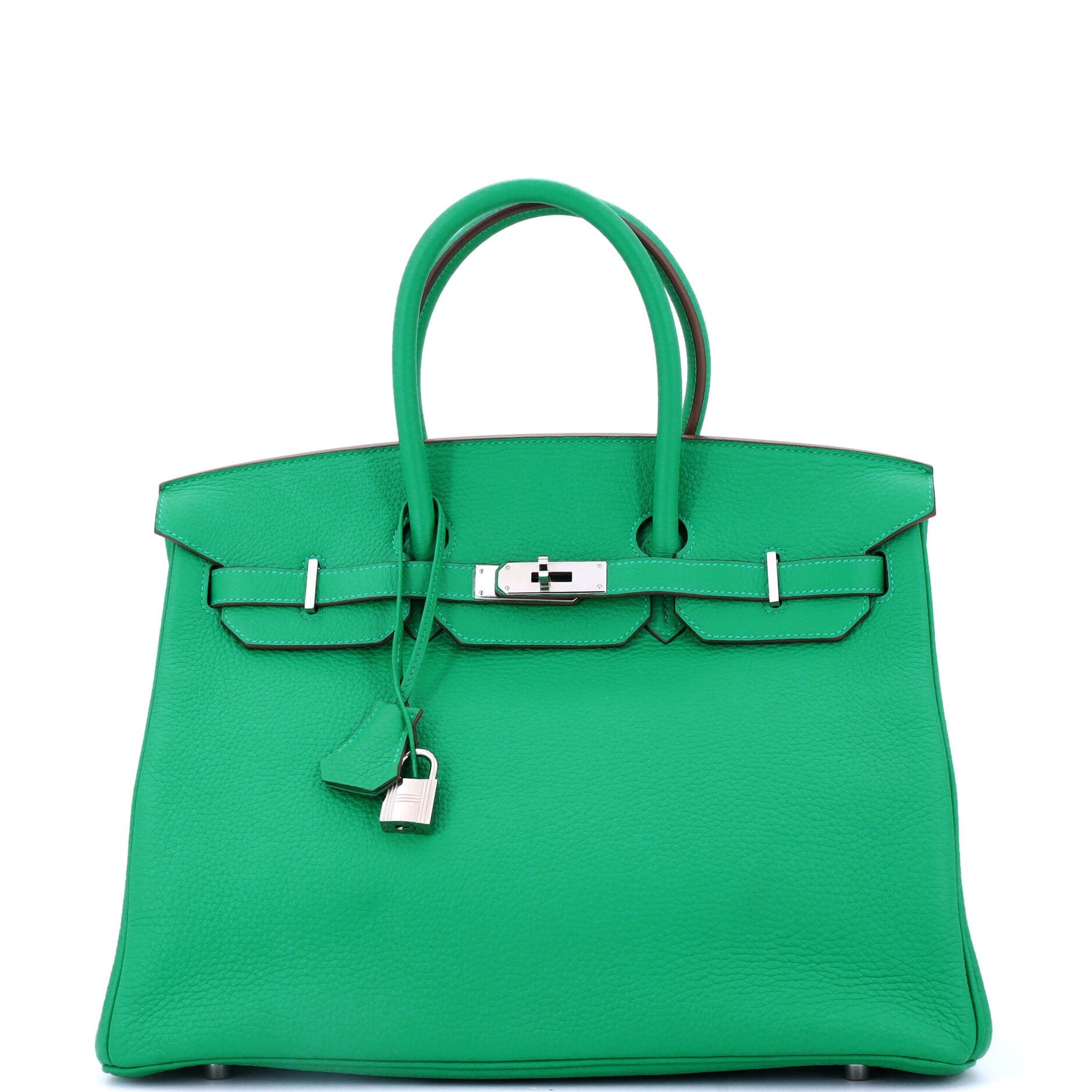 Hermes Birkin Handbag Menthe Clemence with Palladium Hardware 35