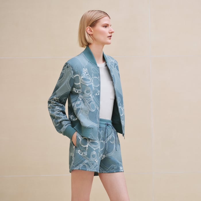 Bleu Arctique "Eperon d'Or Bandana" Varsity Jacket