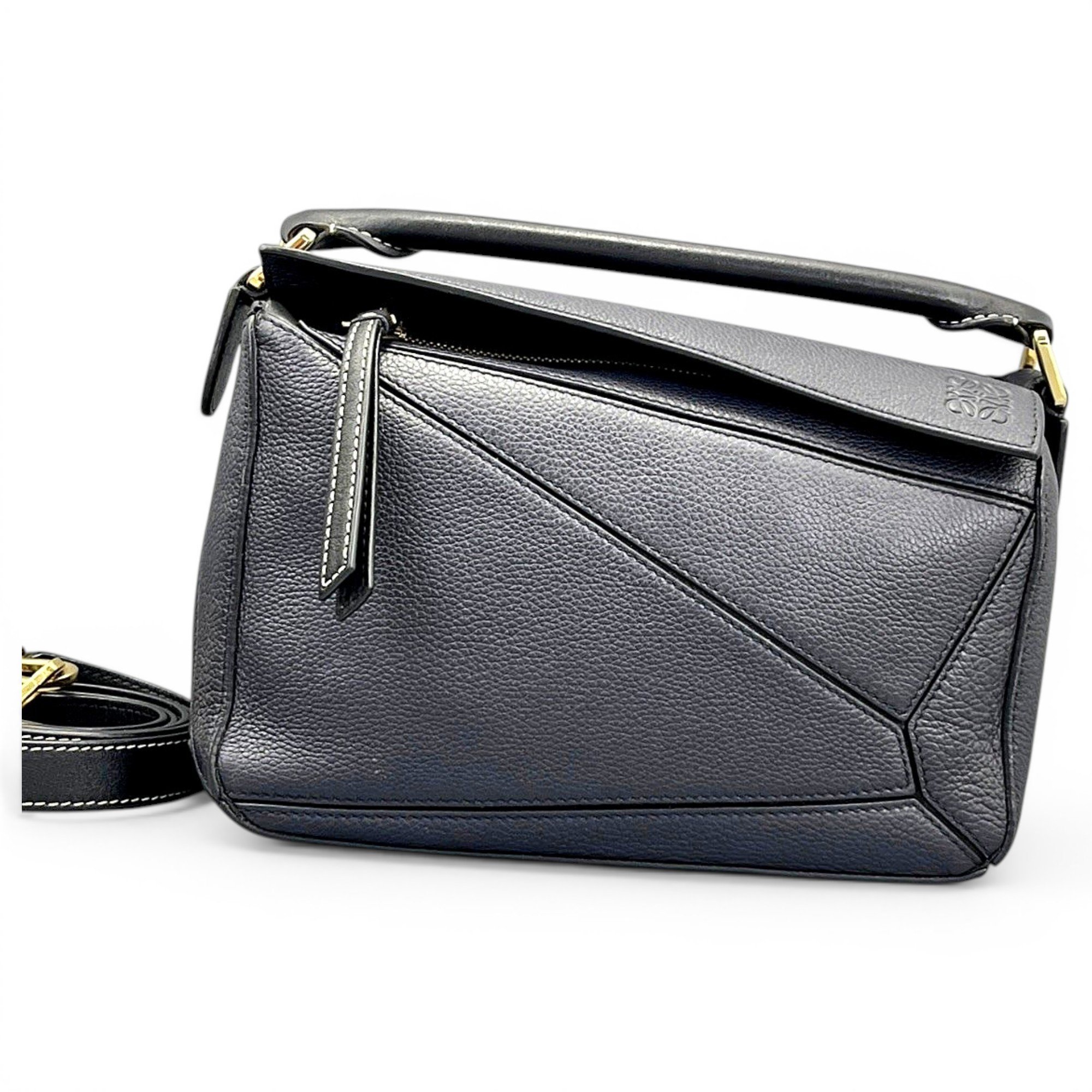 Puzzle leather handbag