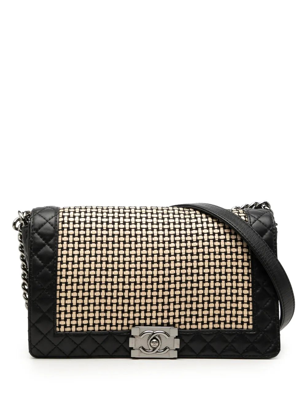 2014 Medium Woven Calfskin Boy Reverso Flap shoulder bag