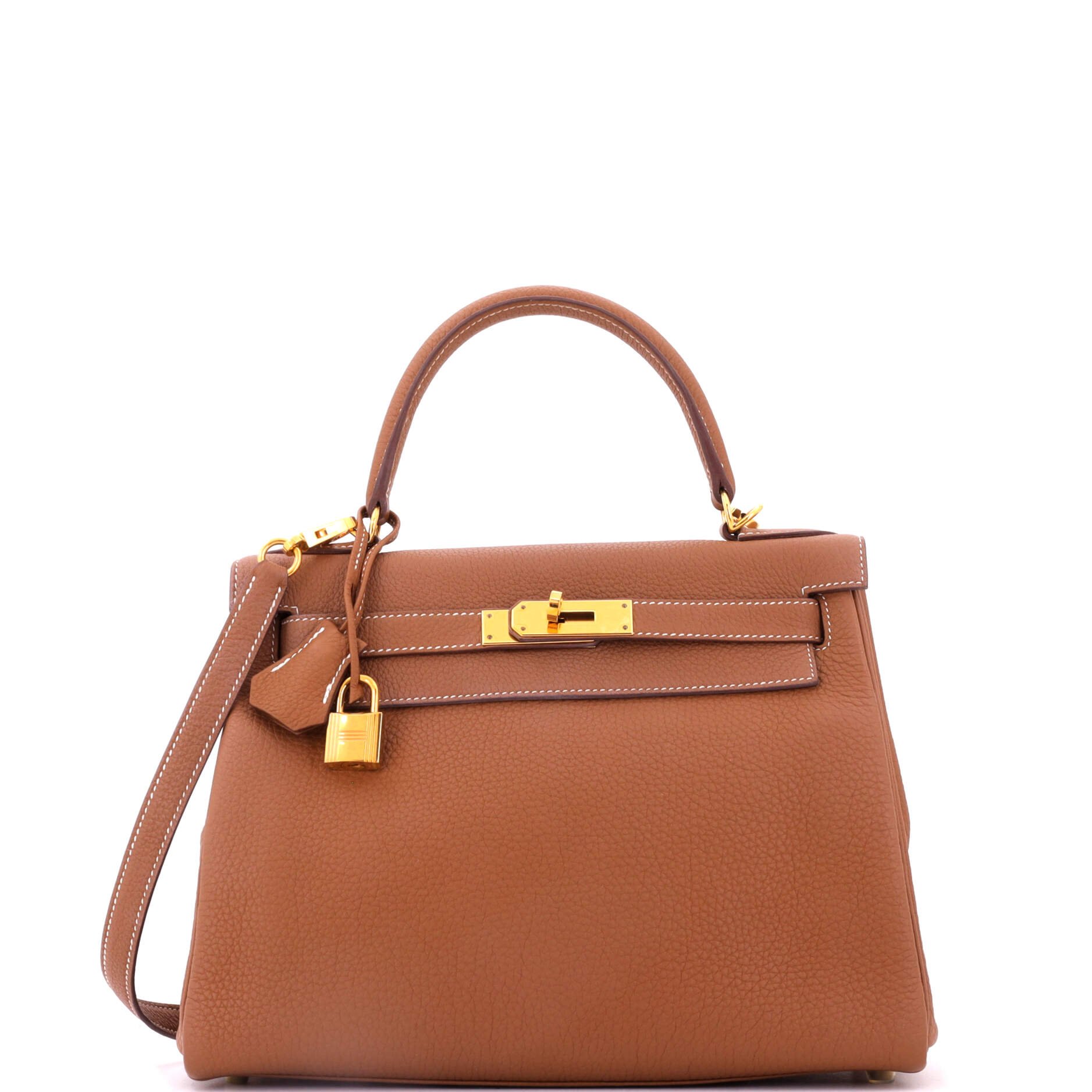 Kelly Handbag Gold Togo with Gold Hardware 28
