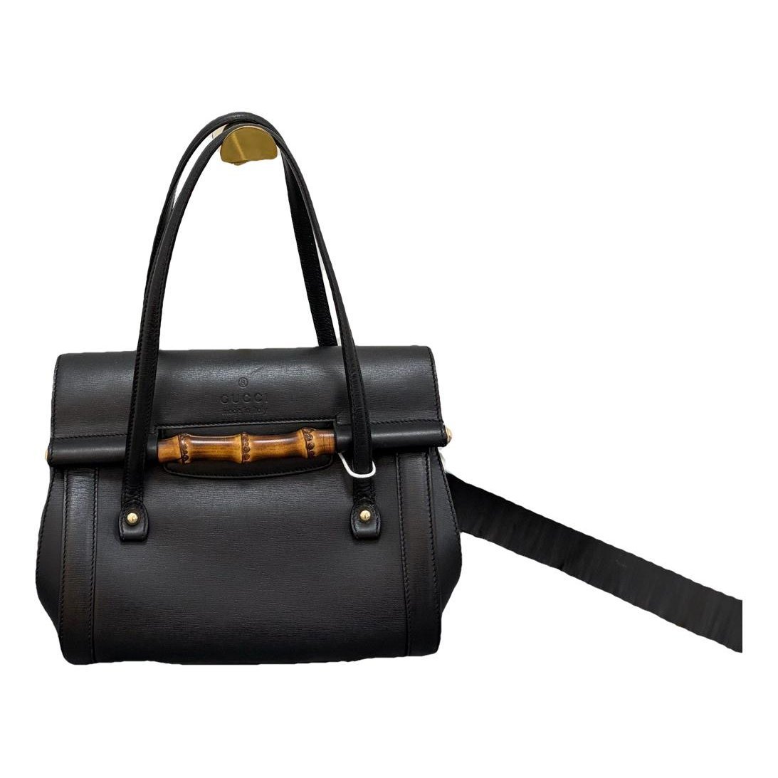 Bamboo Bullet Top Handle leather handbag
